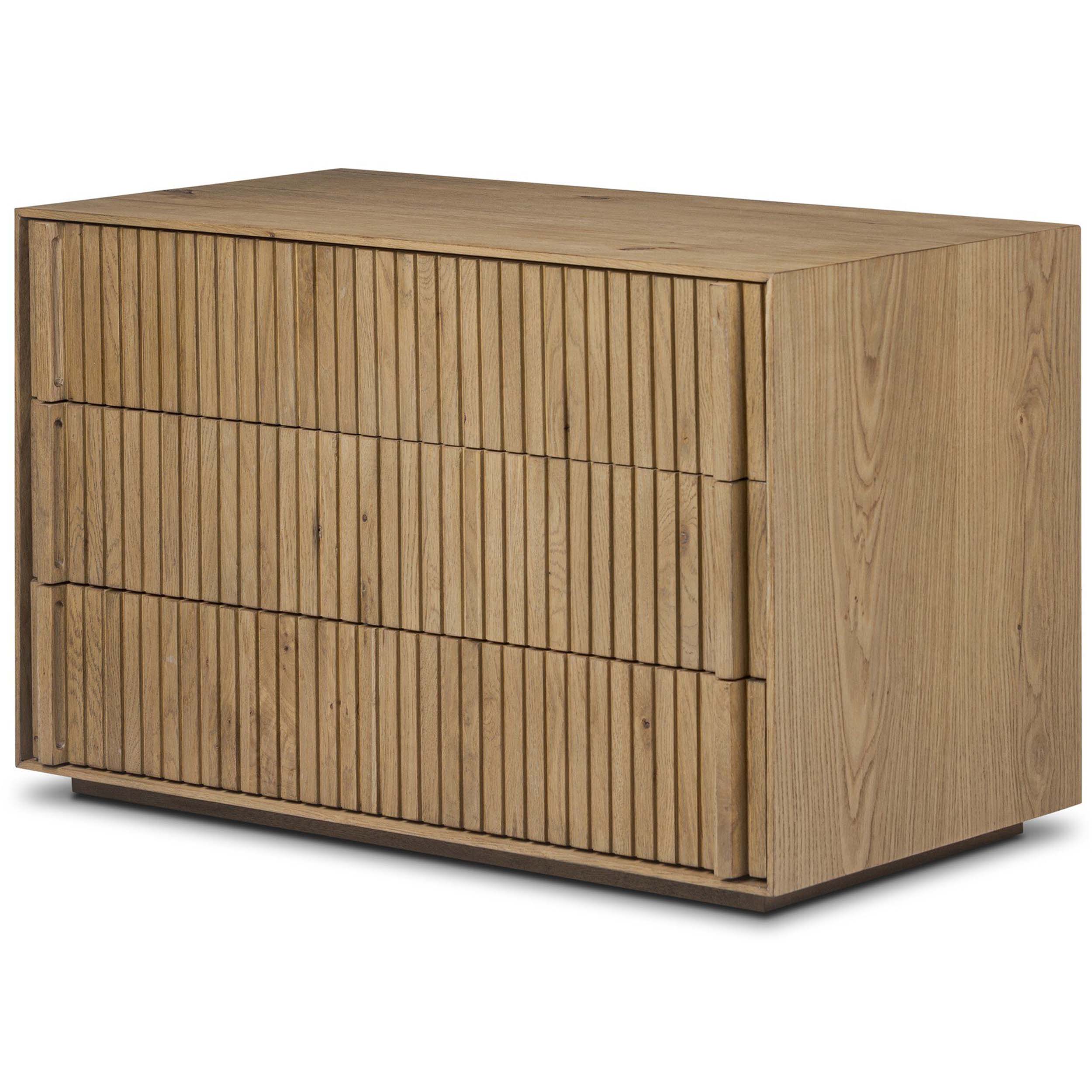 Leo Nightstand, Rustic Light Natural Oak Veneer