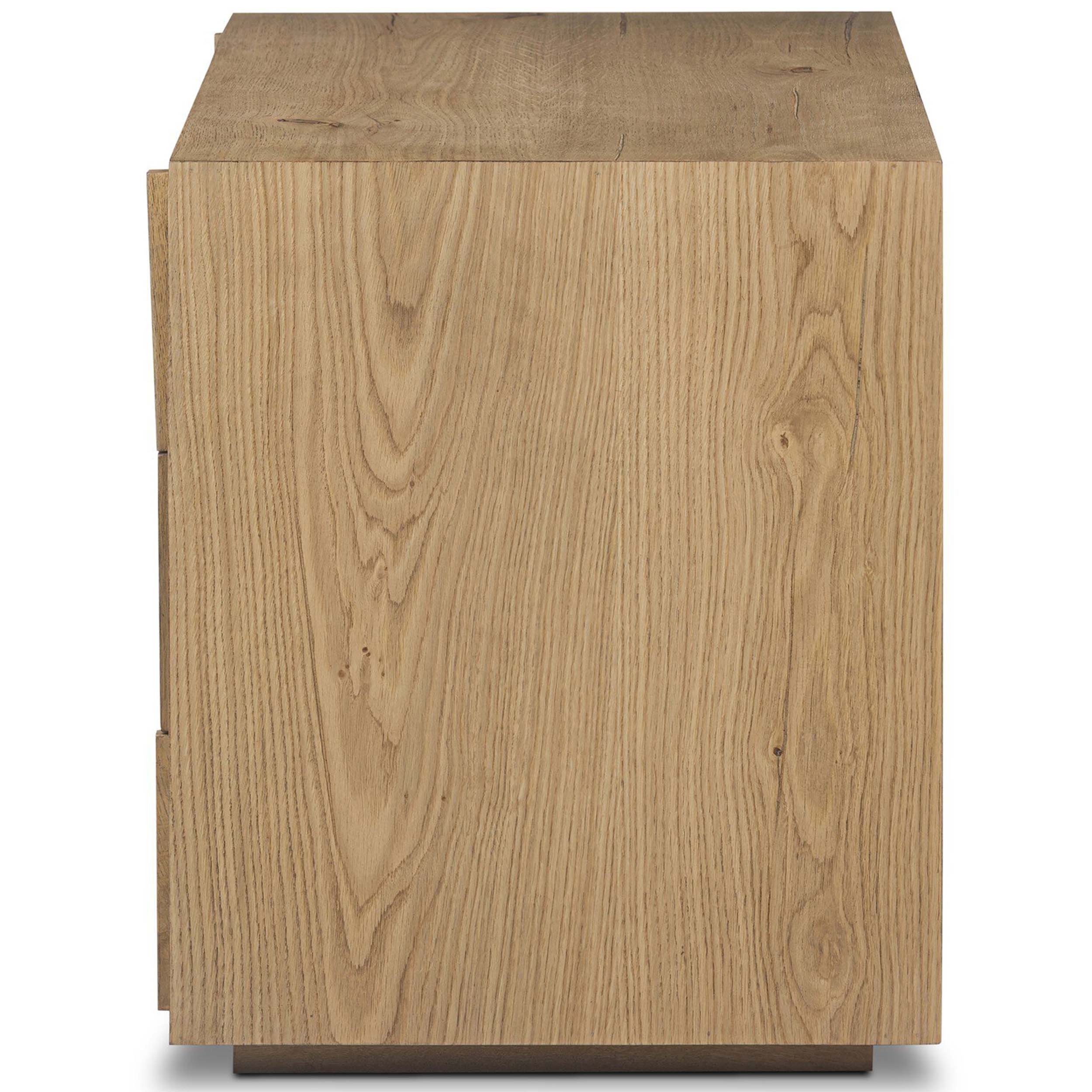 Leo Nightstand, Rustic Light Natural Oak Veneer