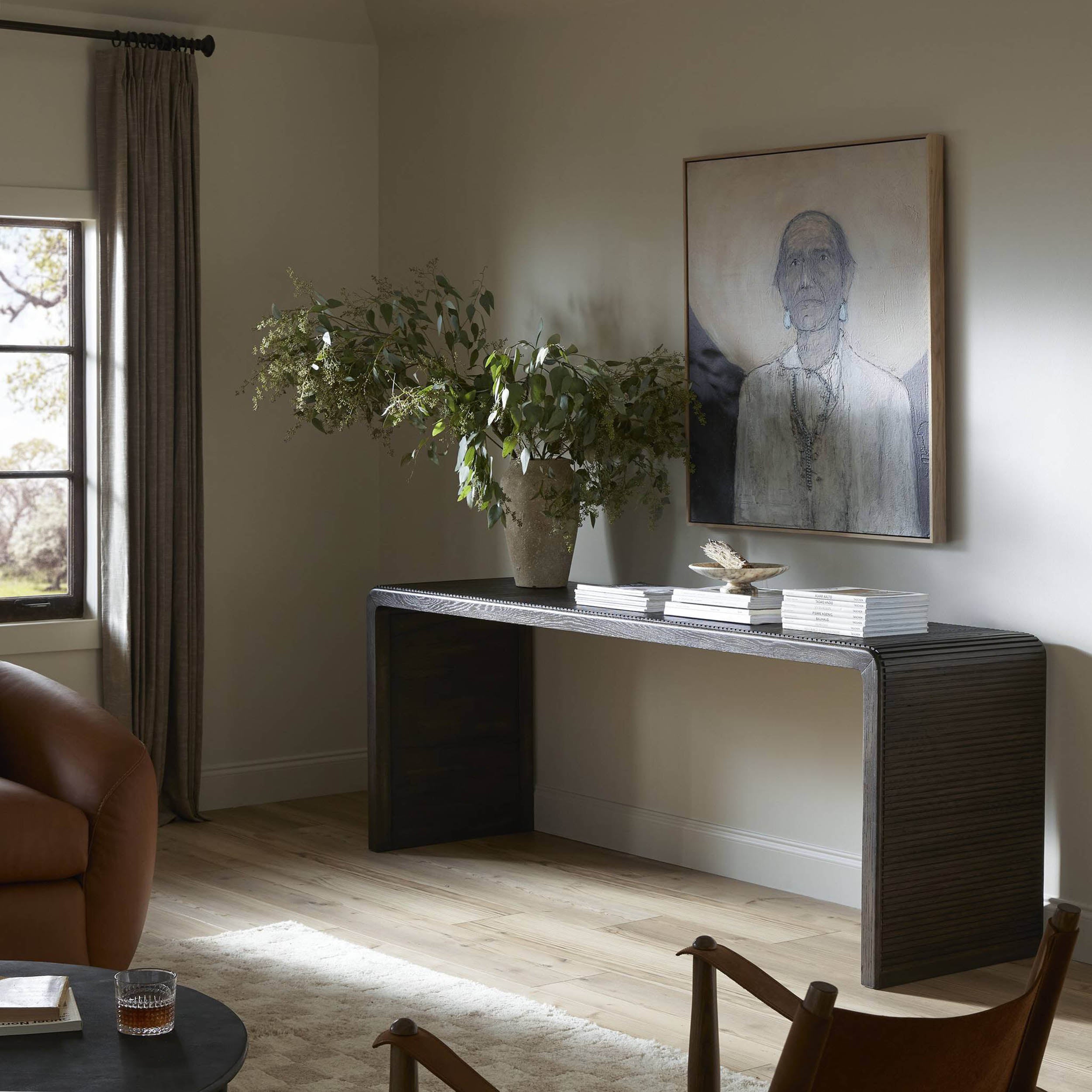 Leo Console Table, Smoked Black