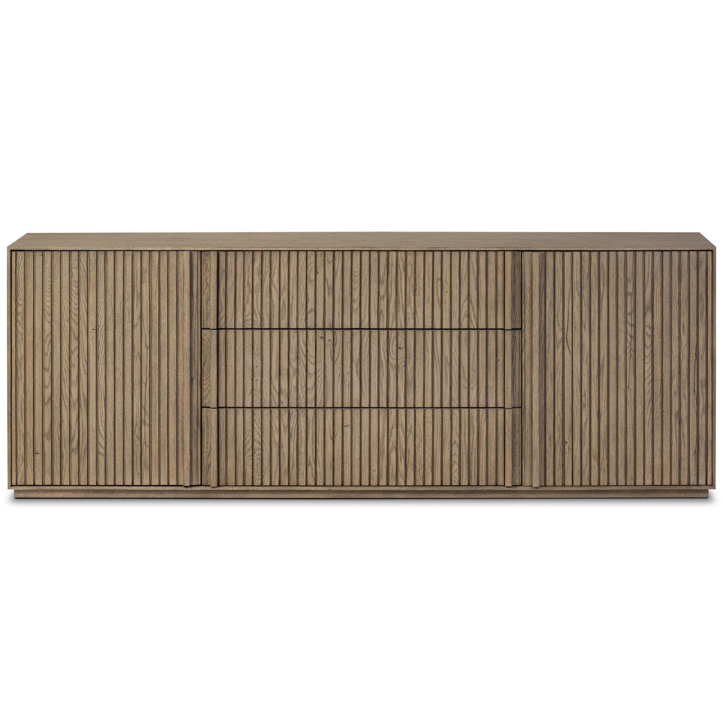Leo Media Console, Rustic Grey