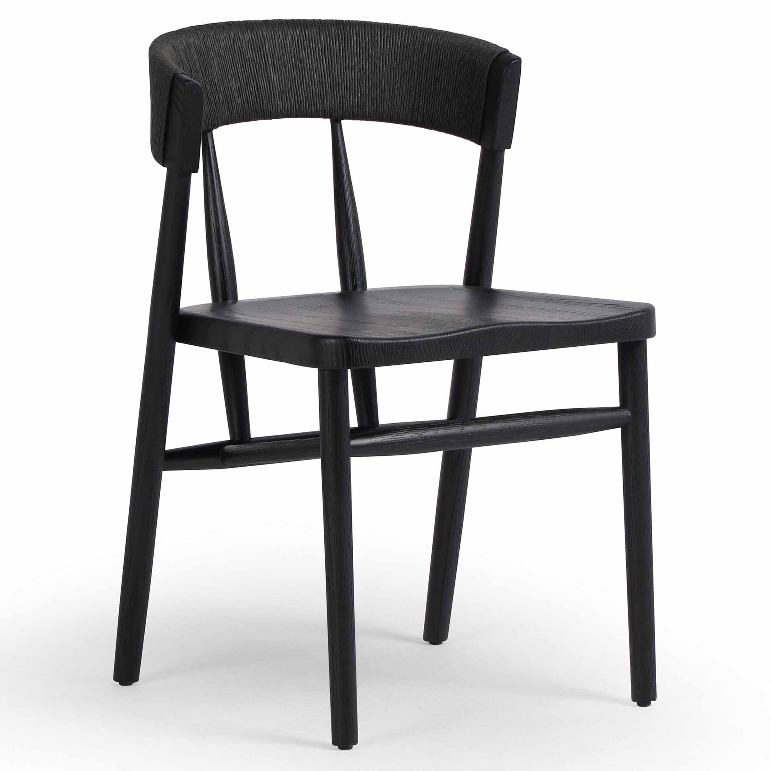Buxton Dining Chair, Black Rush