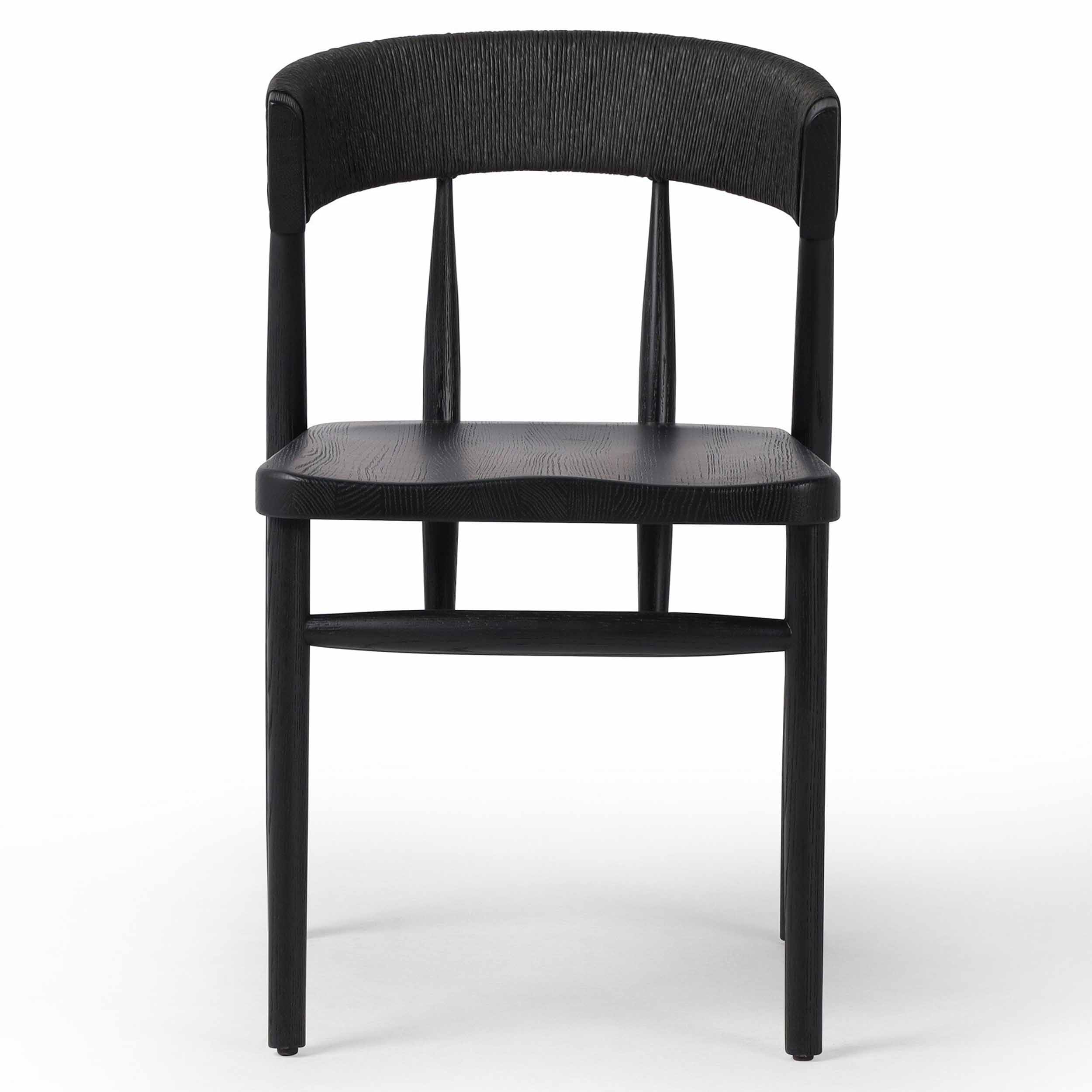Buxton Dining Chair, Black Rush