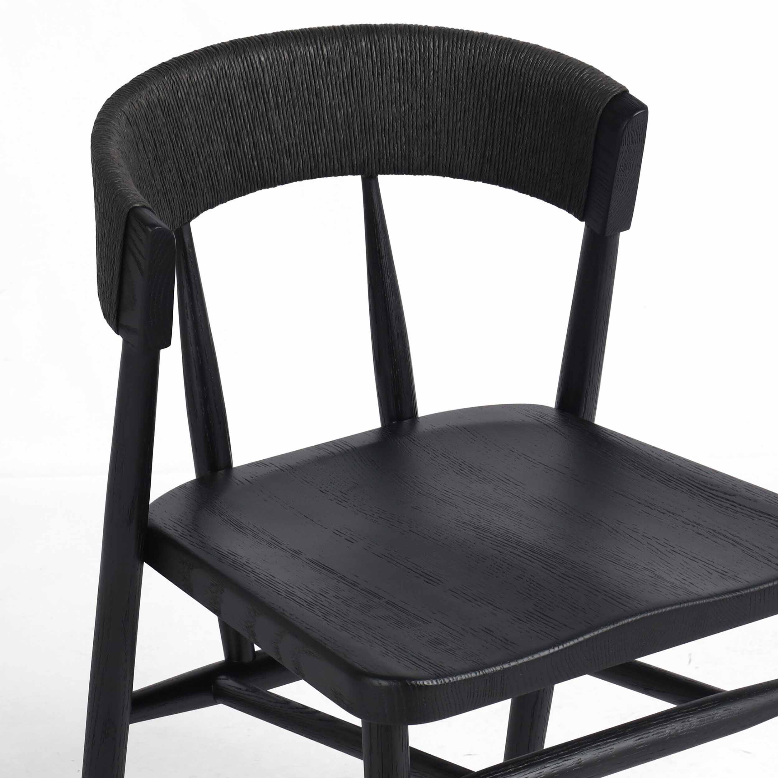 Buxton Dining Chair, Black Rush