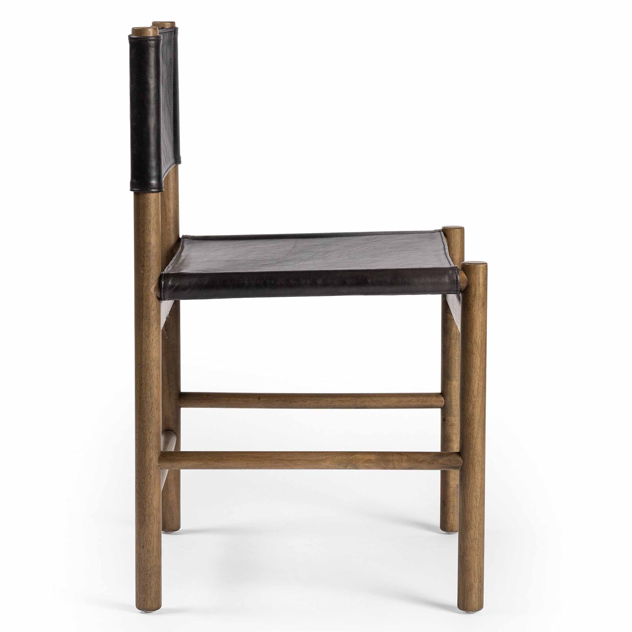 Kena Dining Chair, Sonoma Black, Solid Parawood