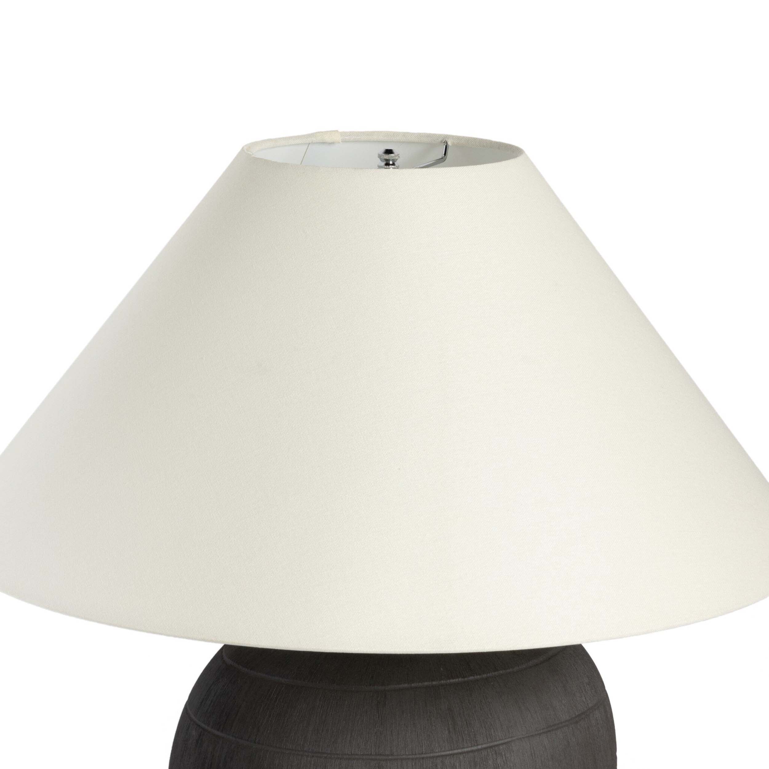 Muji Table Lamp, Textured Matte Black Porcelain Ceramic
