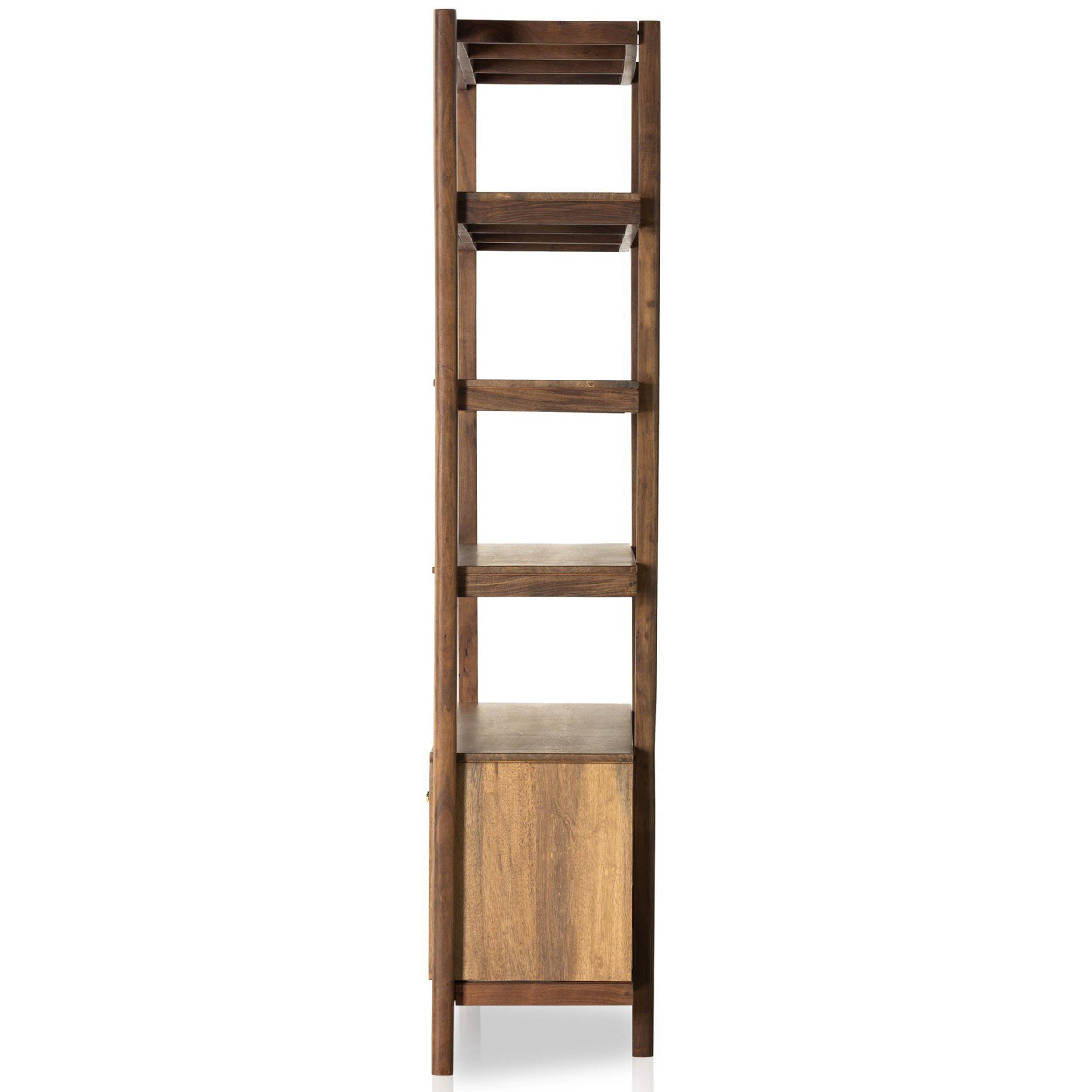Reza Wide Bookcase, Toasted Acacia