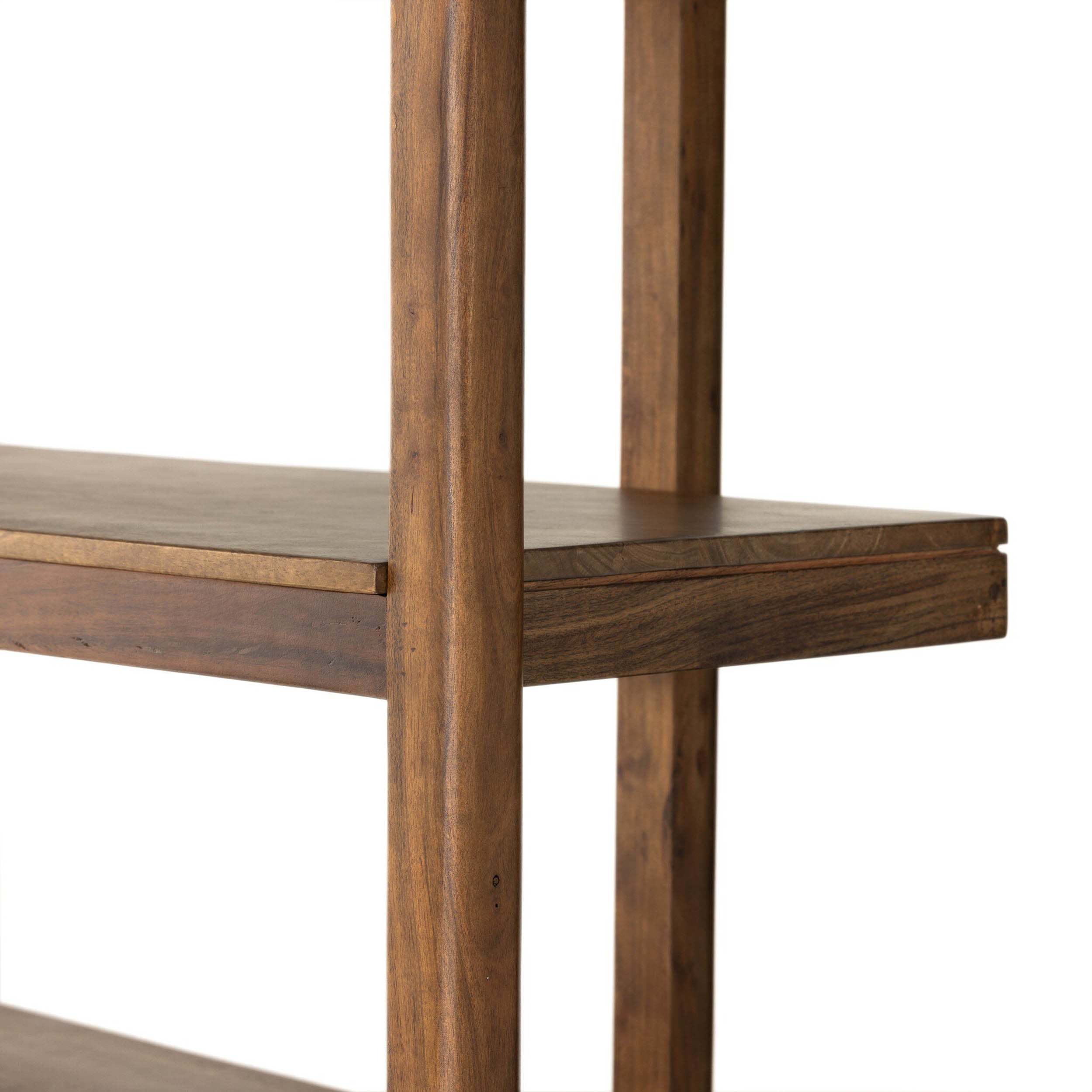 Reza Wide Bookcase, Toasted Acacia
