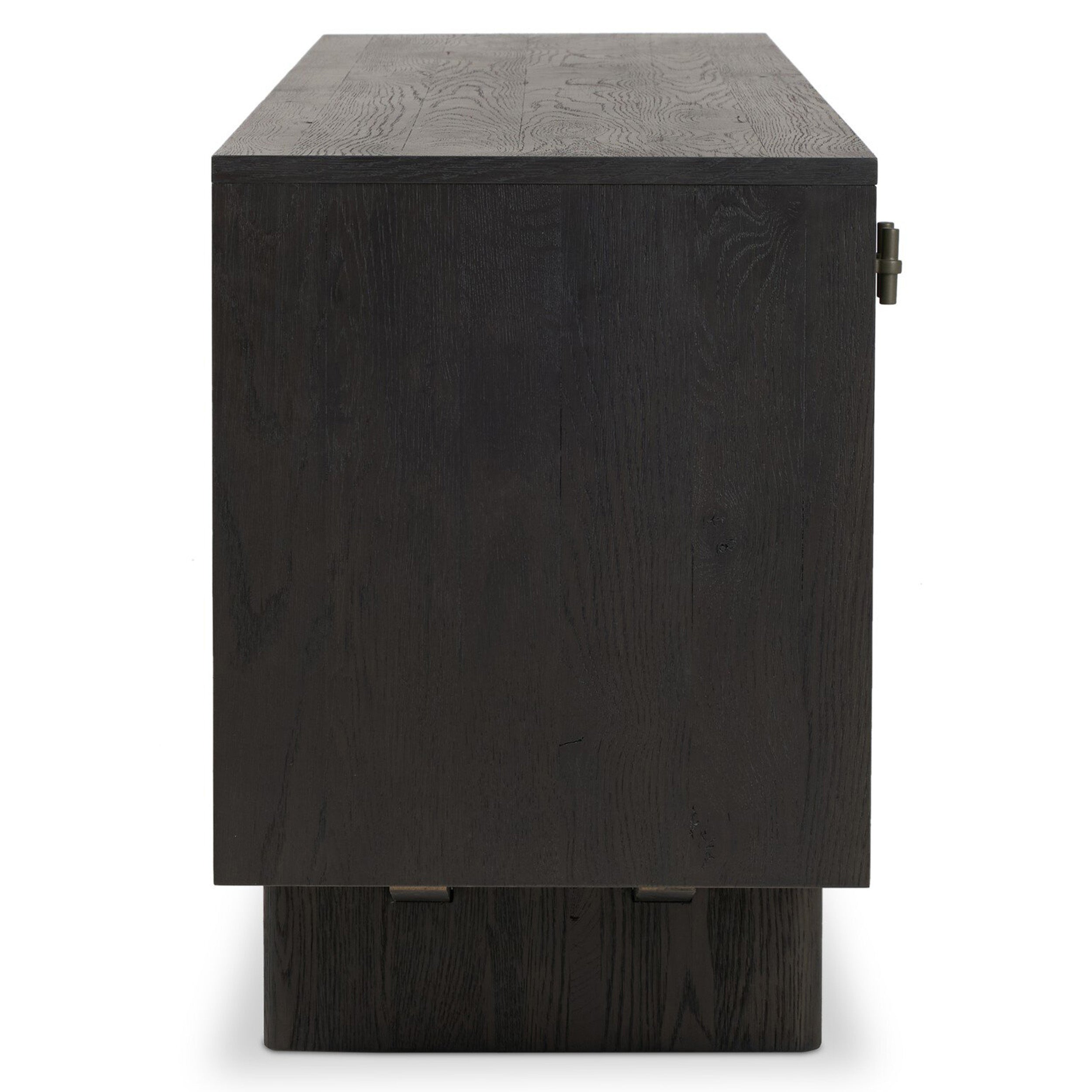 Posada Media Console, Worn Black Oak Veneer
