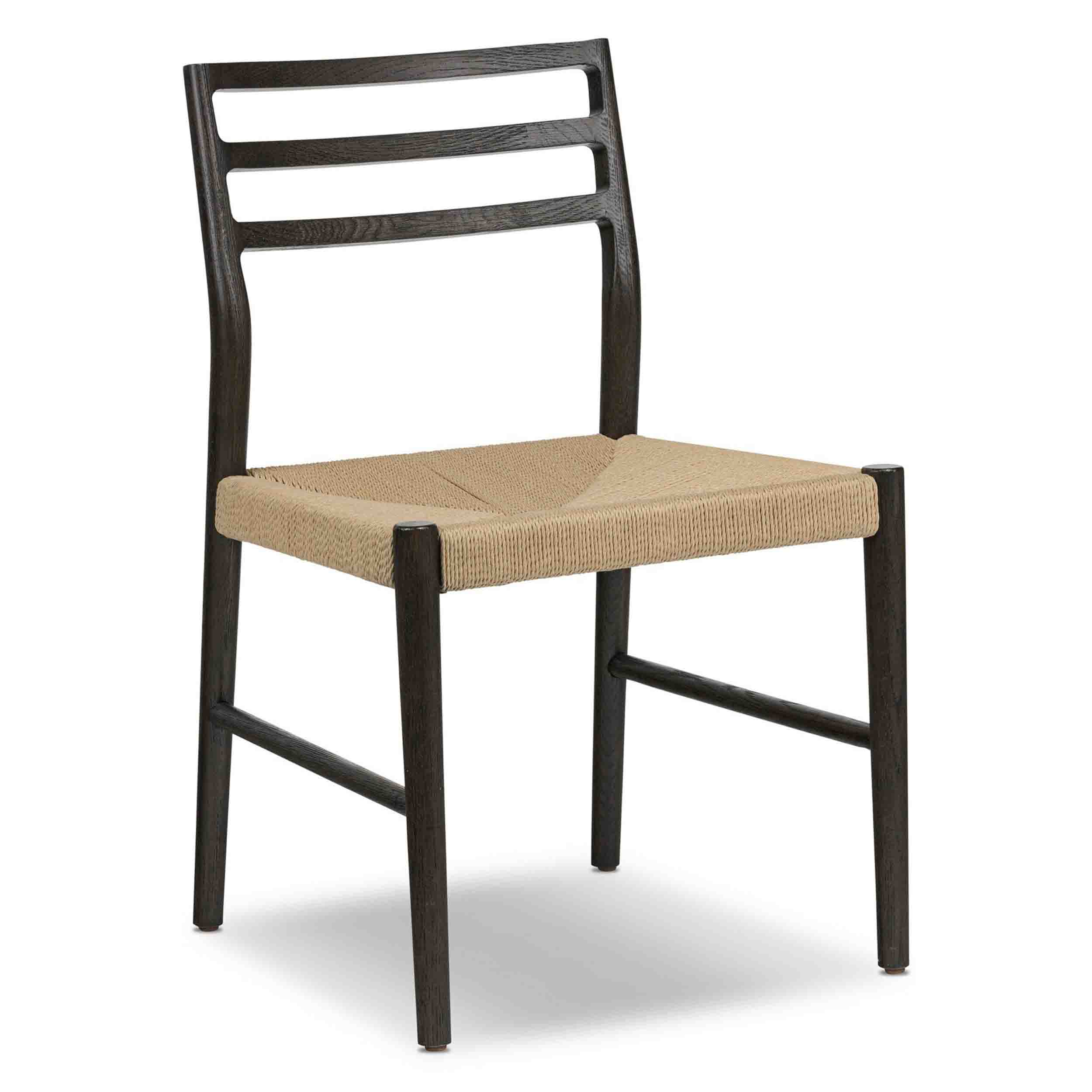Glenmore Woven Dining Chair, Natural Papercord, Light Carbon