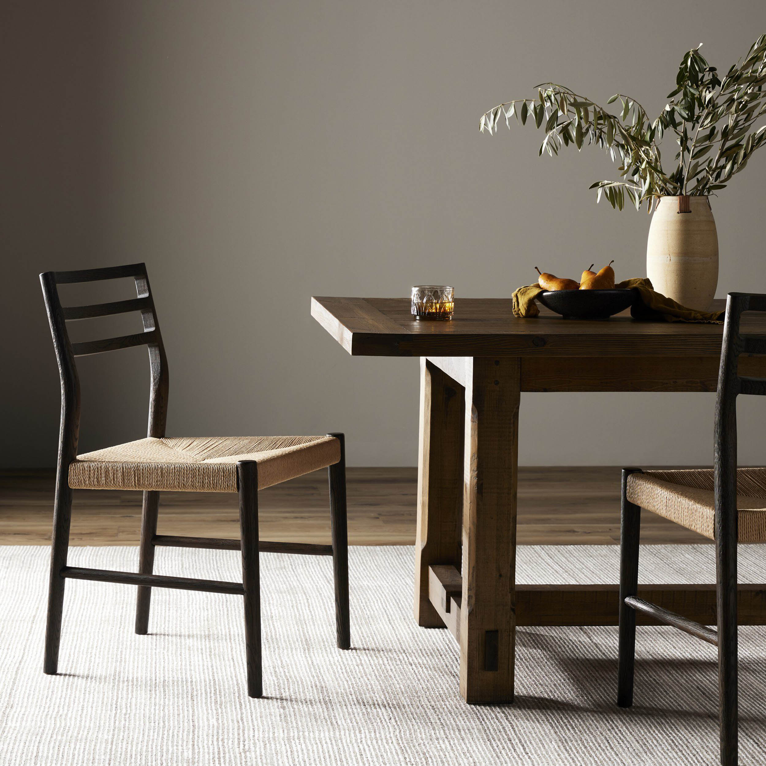 Glenmore Woven Dining Chair, Natural Papercord, Light Carbon