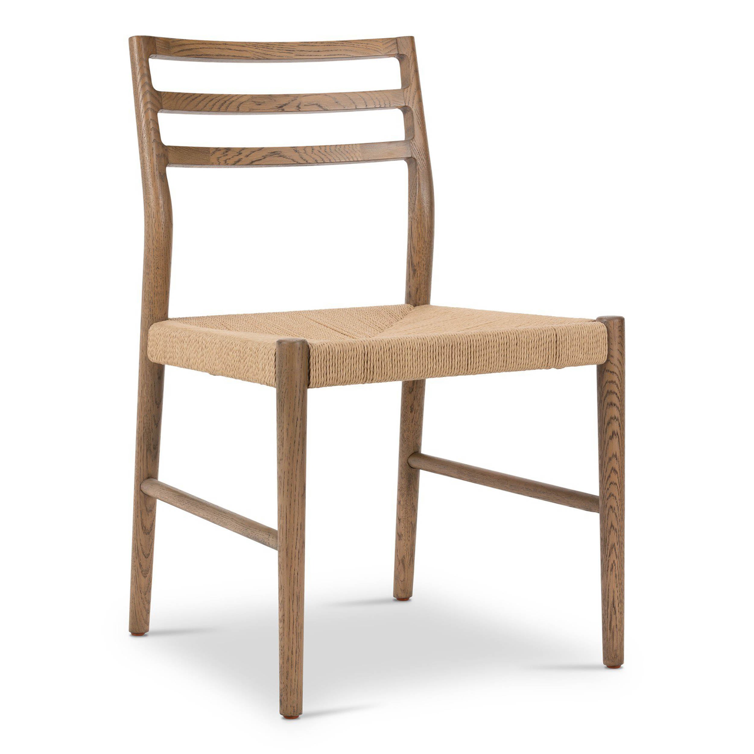 Glenmore Woven Dining Chair, Natural Papercord, Smoked Oak