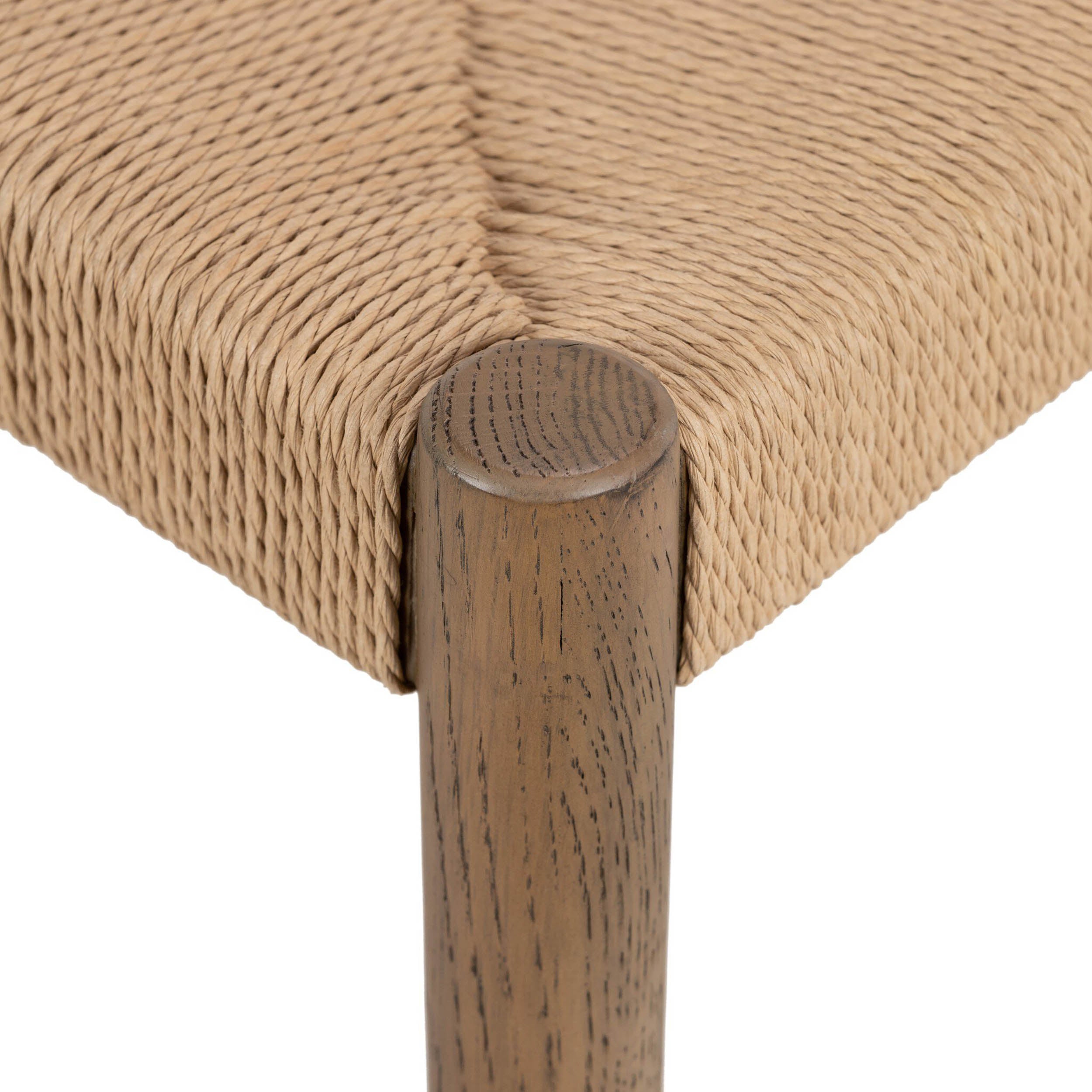 Glenmore Woven Dining Chair, Natural Papercord, Smoked Oak
