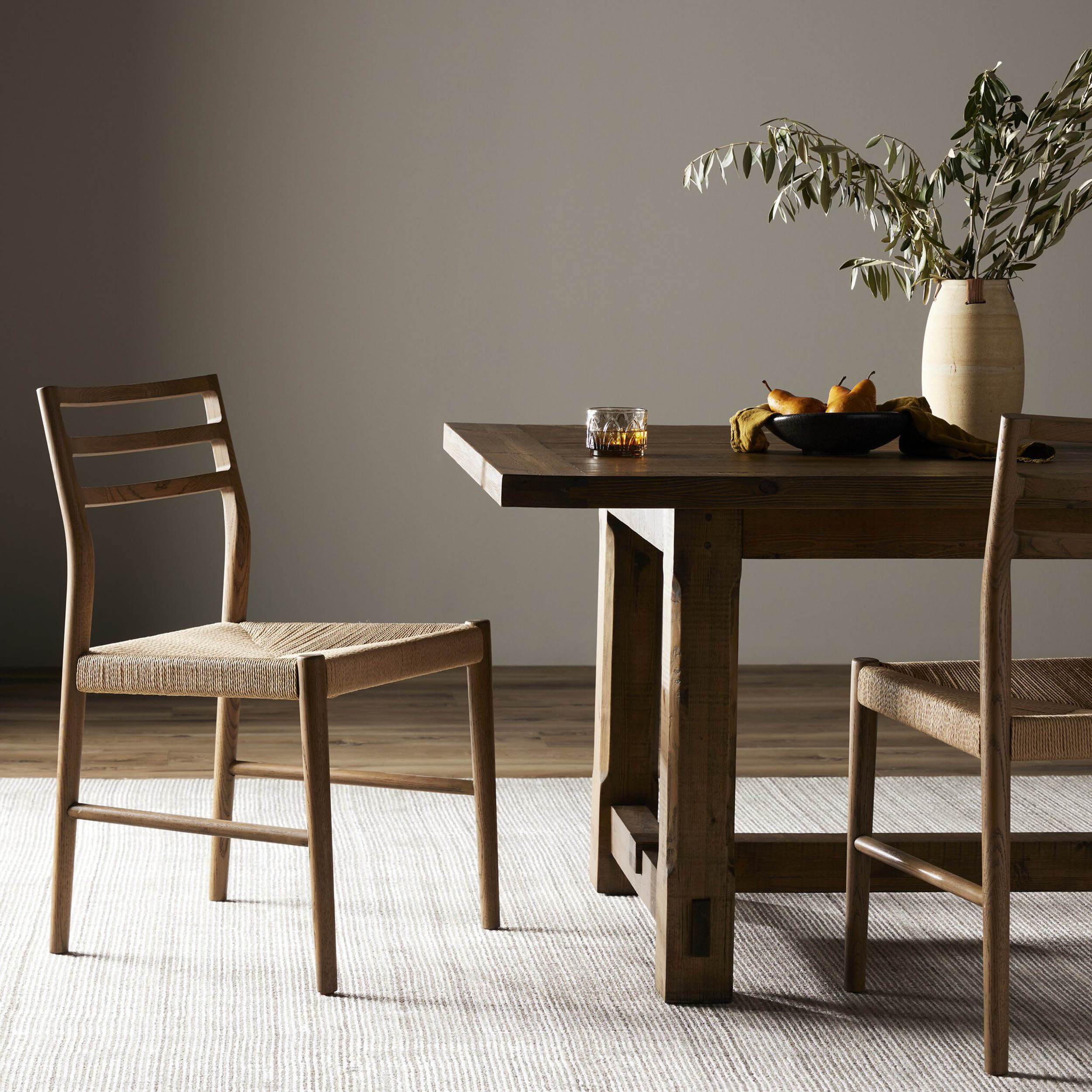 Glenmore Woven Dining Chair, Natural Papercord, Smoked Oak