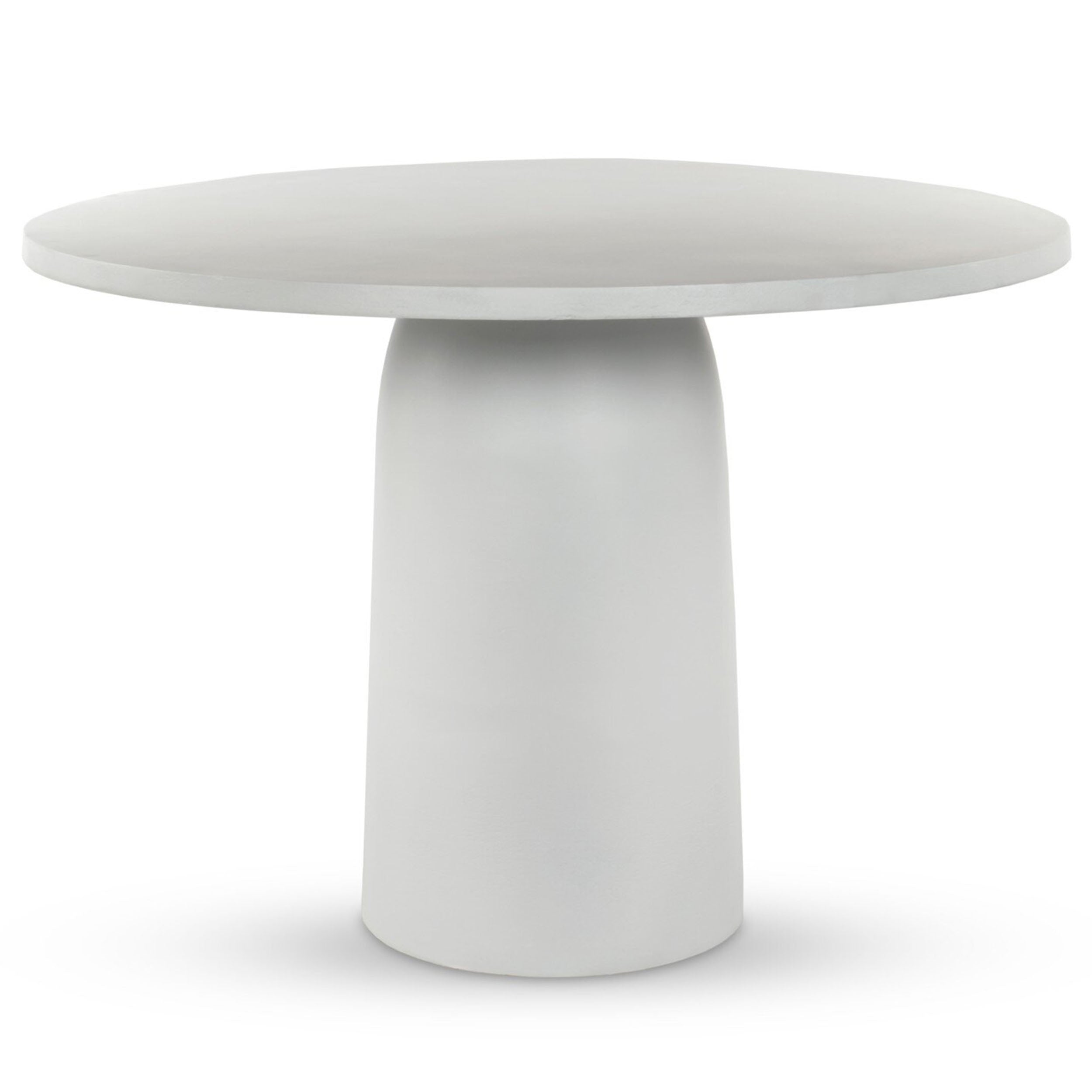 Basil Outdoor Dining Table 42", Matte White Cast Aluminum