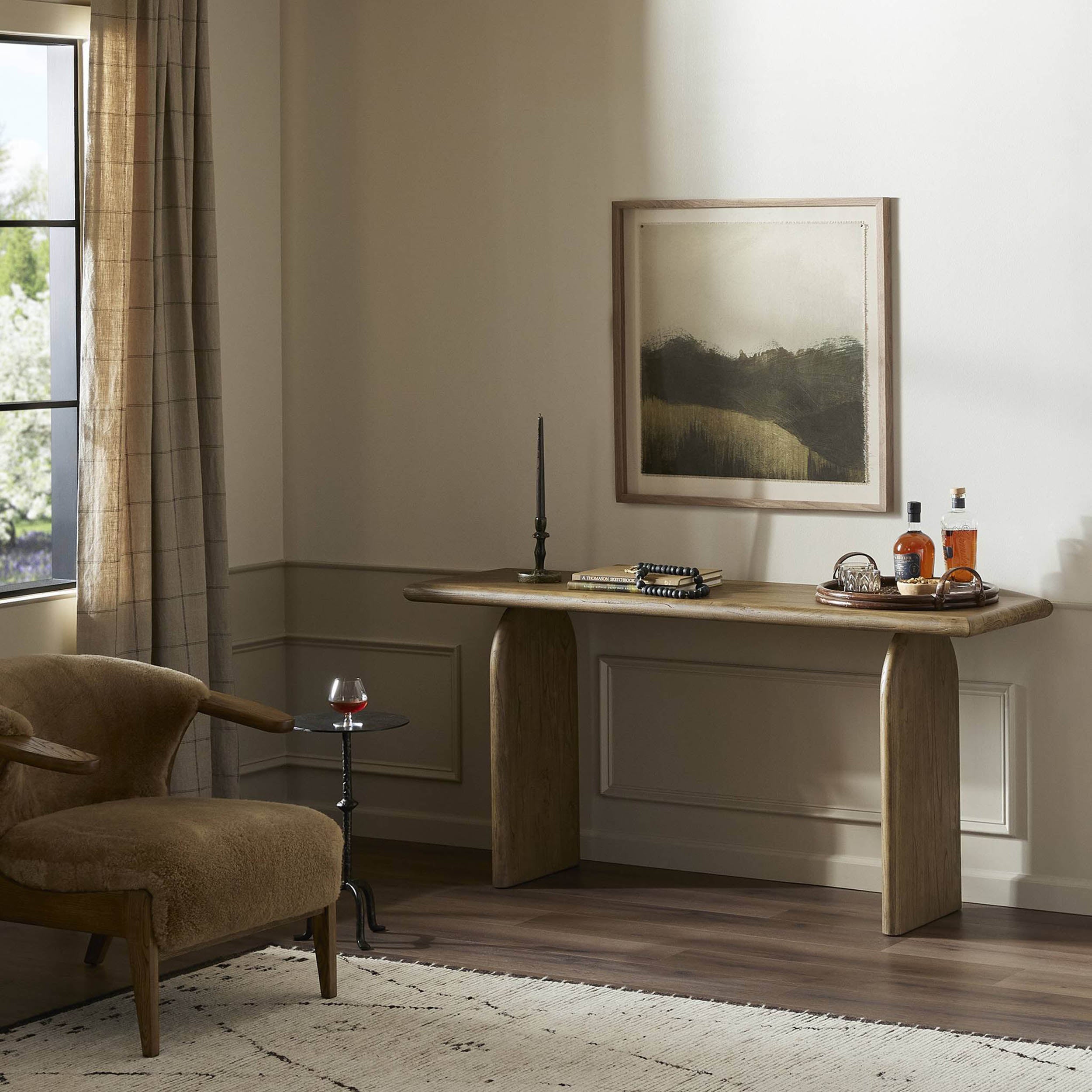 Sorrento Console Table, Aged Drift Mindi