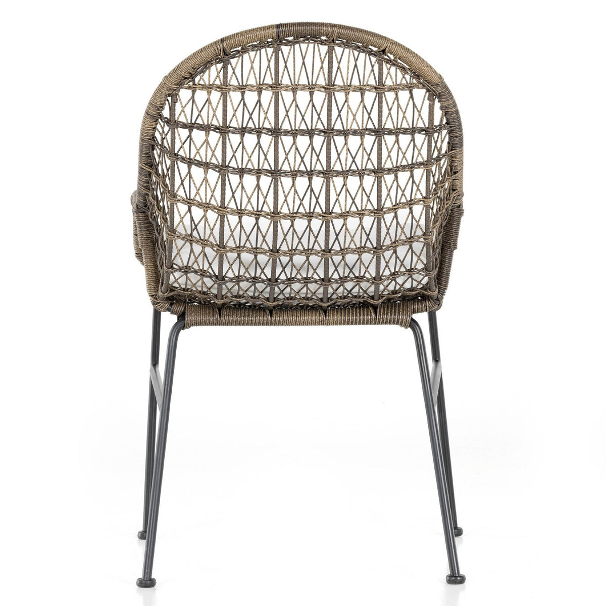 Bandera Outdoor Woven Dining Chair, Stinson White, Distressed Grey, Set of 2