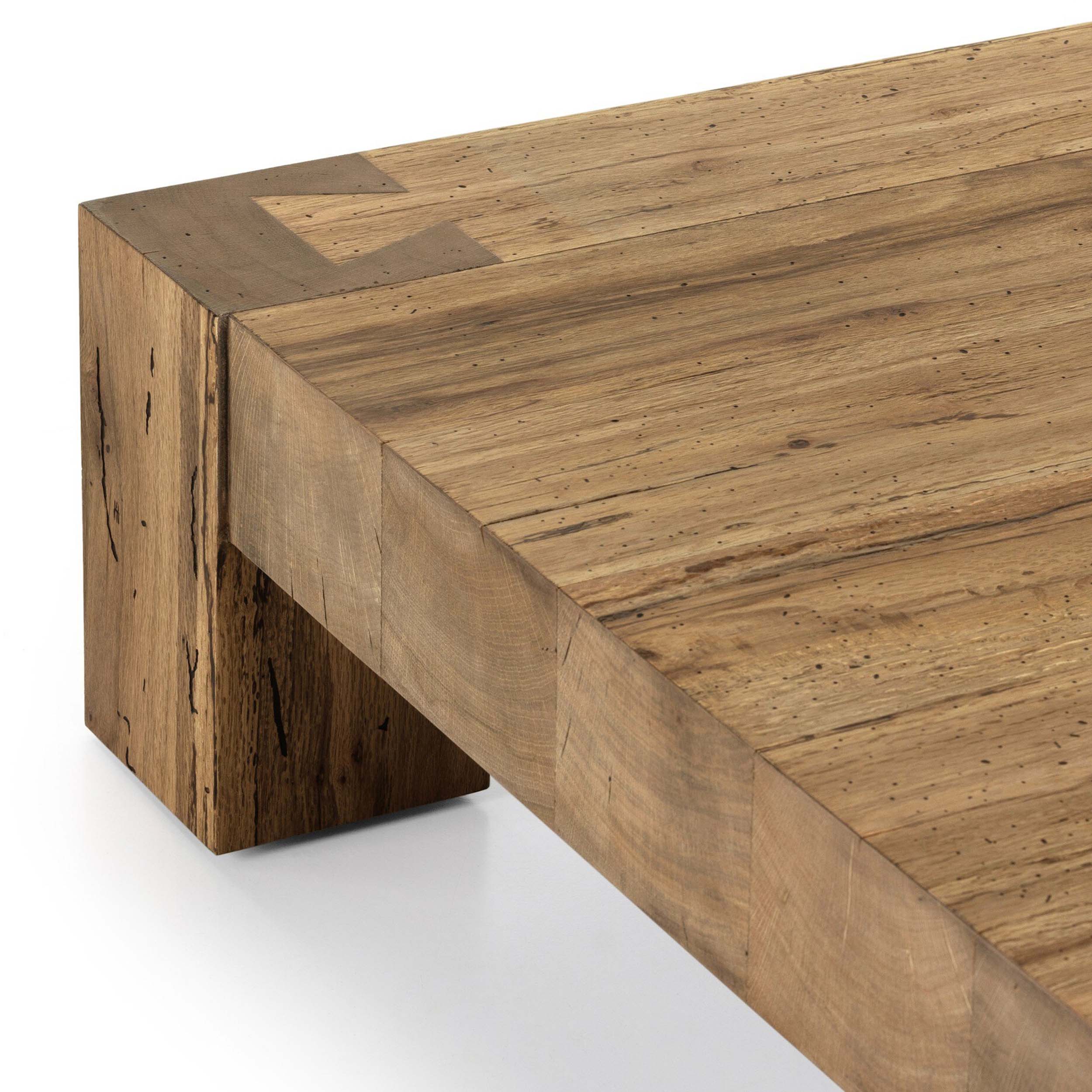Abaso Coffee Table, Rustic Wormwood Oak