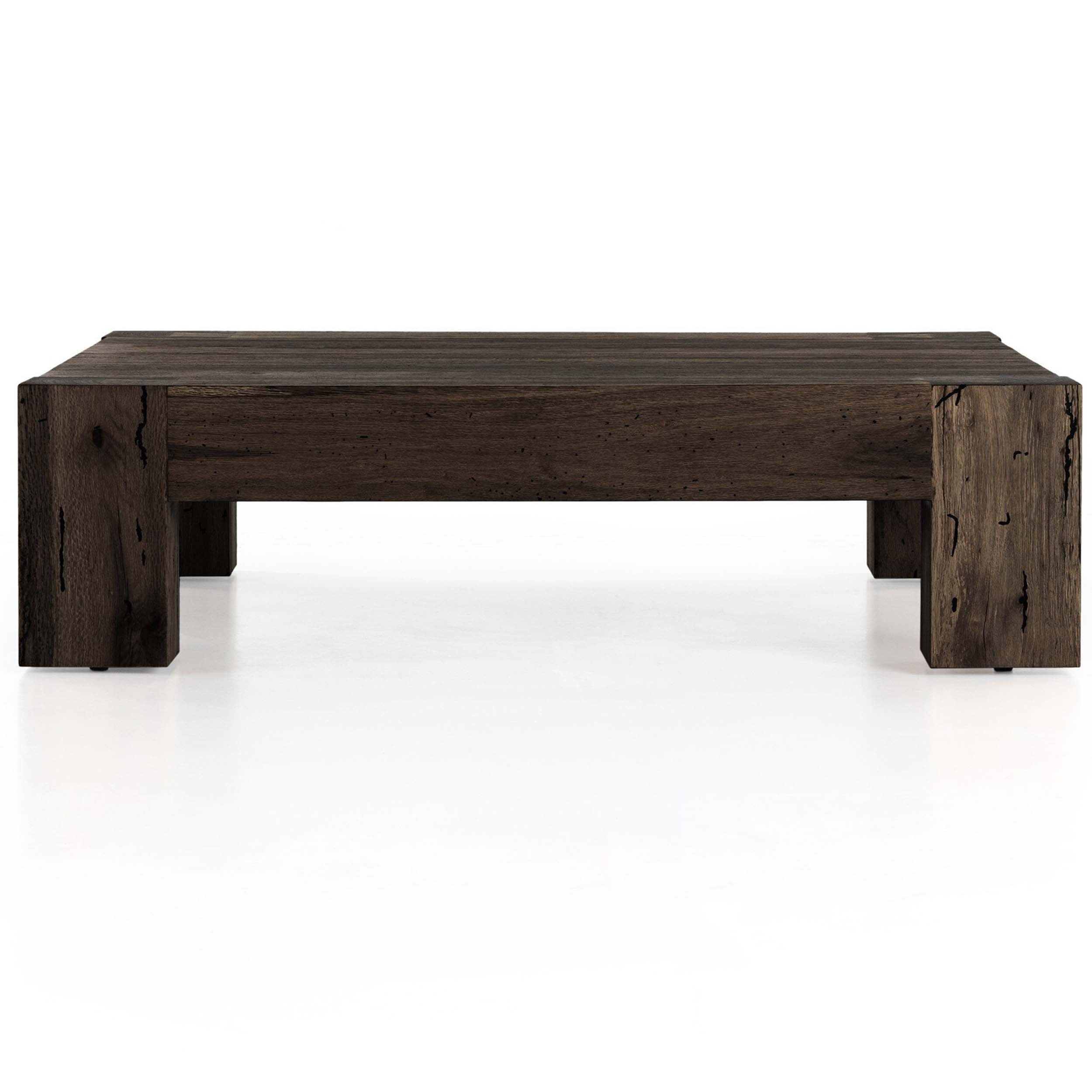 Abaso Coffee Table, Ebony Rustic Wormwood Oak