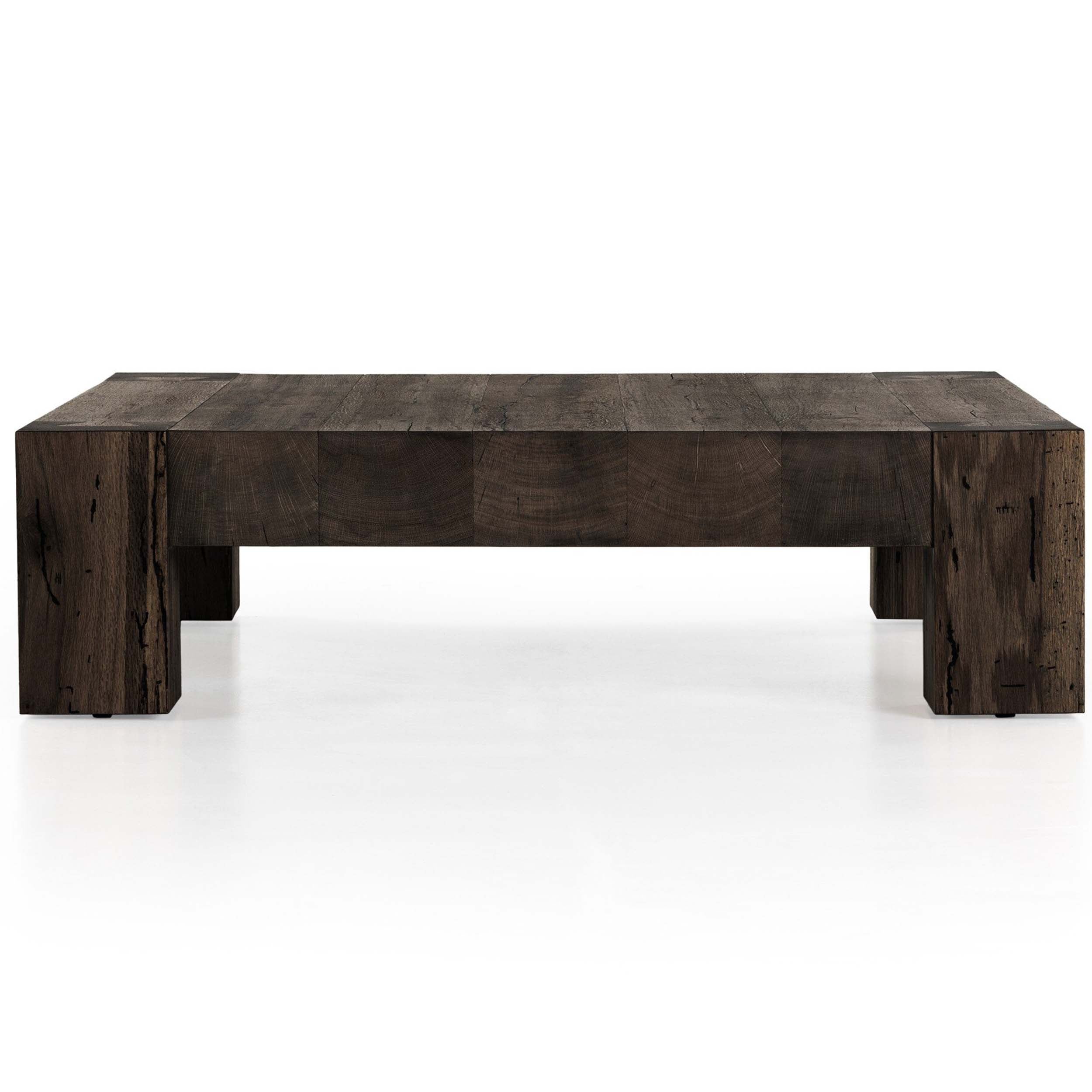 Abaso Coffee Table, Ebony Rustic Wormwood Oak