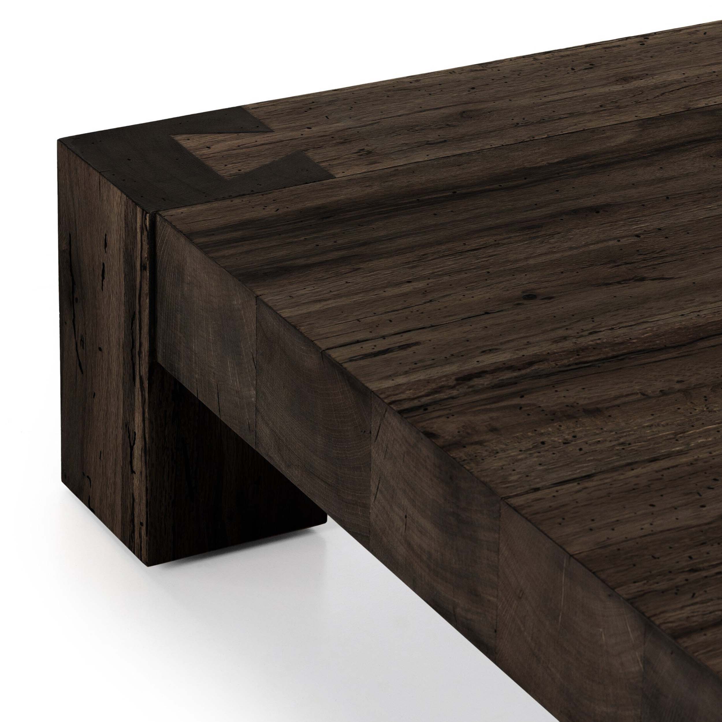 Abaso Coffee Table, Ebony Rustic Wormwood Oak