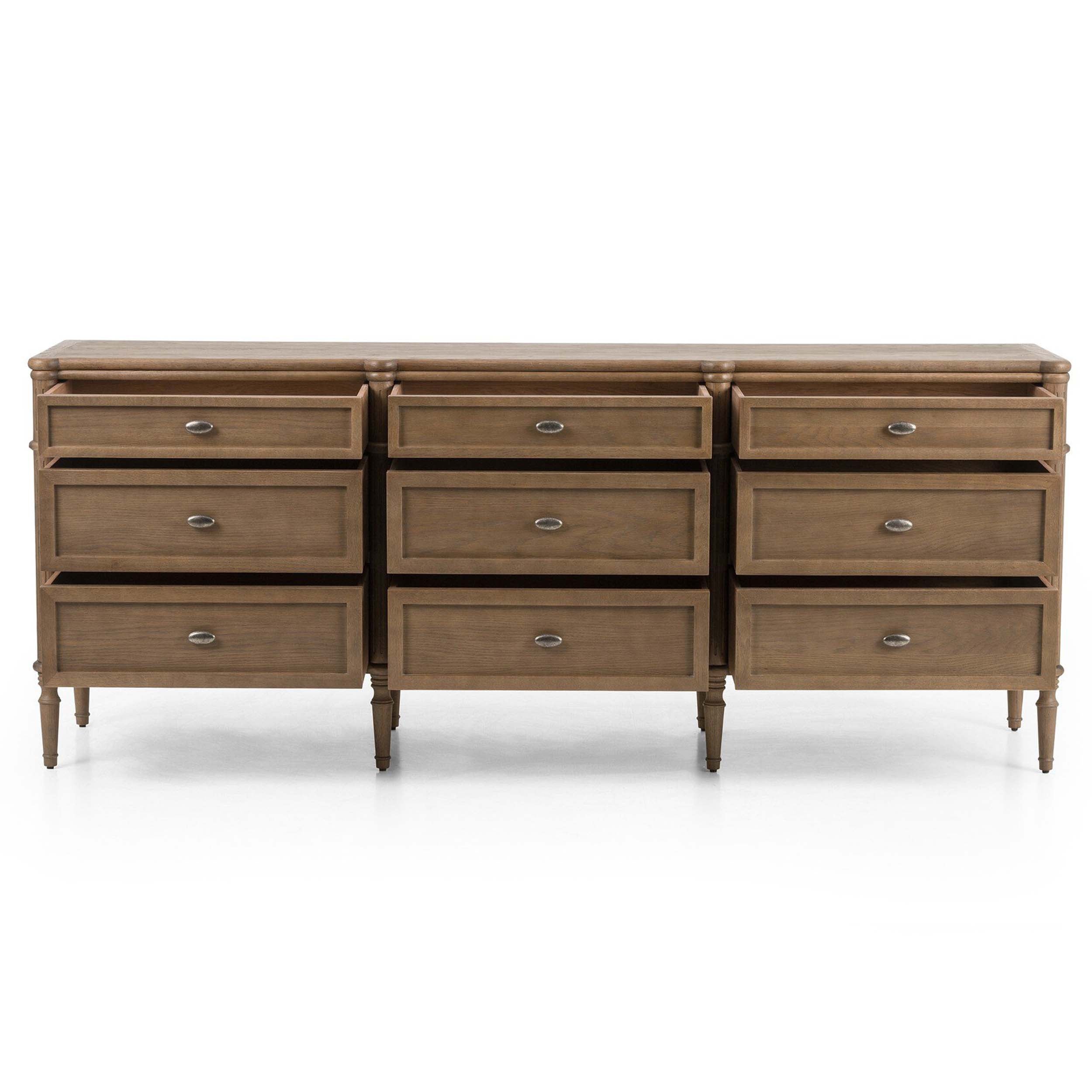 Toulouse 9 Drawer Dresser, Toasted Oak Veneer