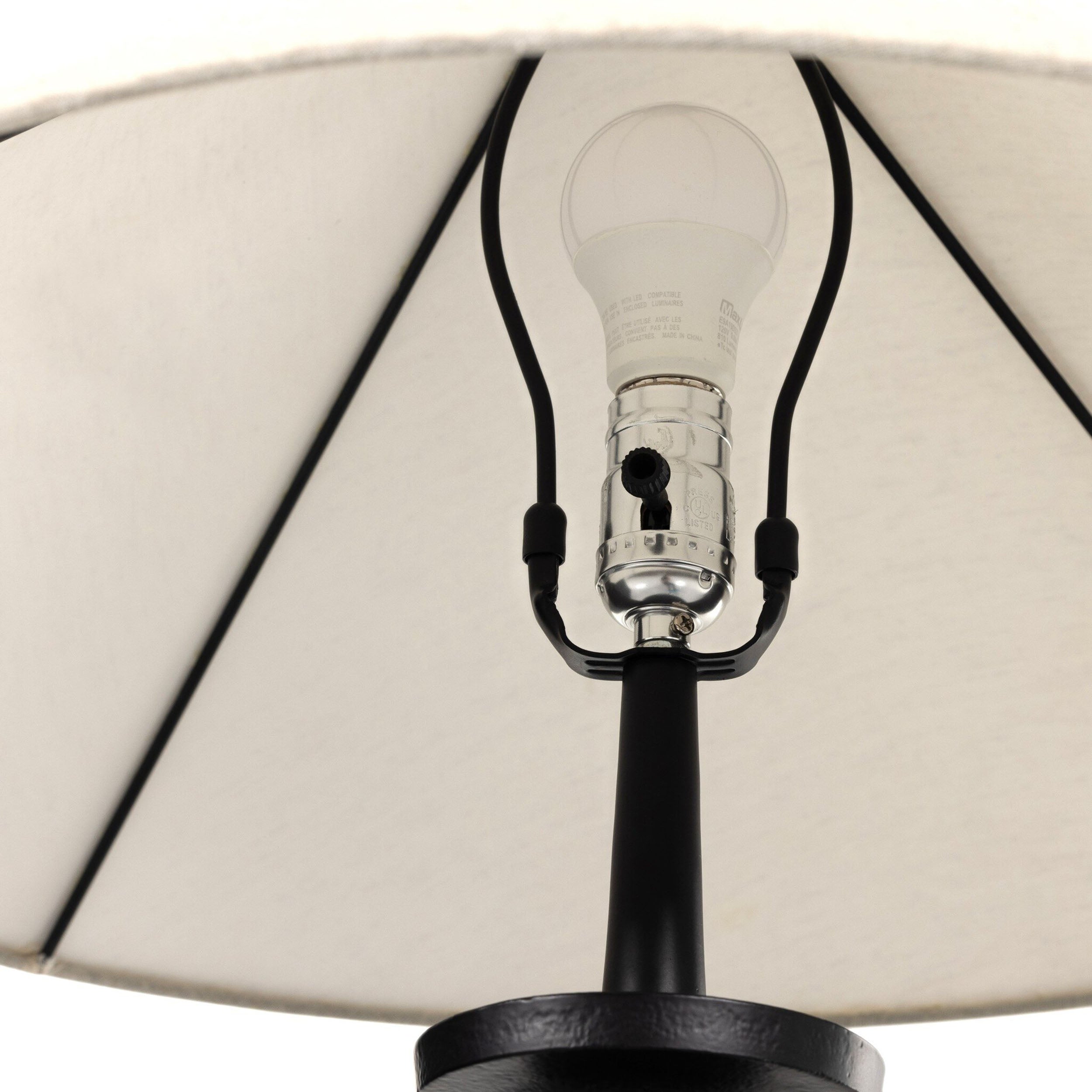 Innes Tapered Shade Floor Lamp, Matte Black Cast Aluminum