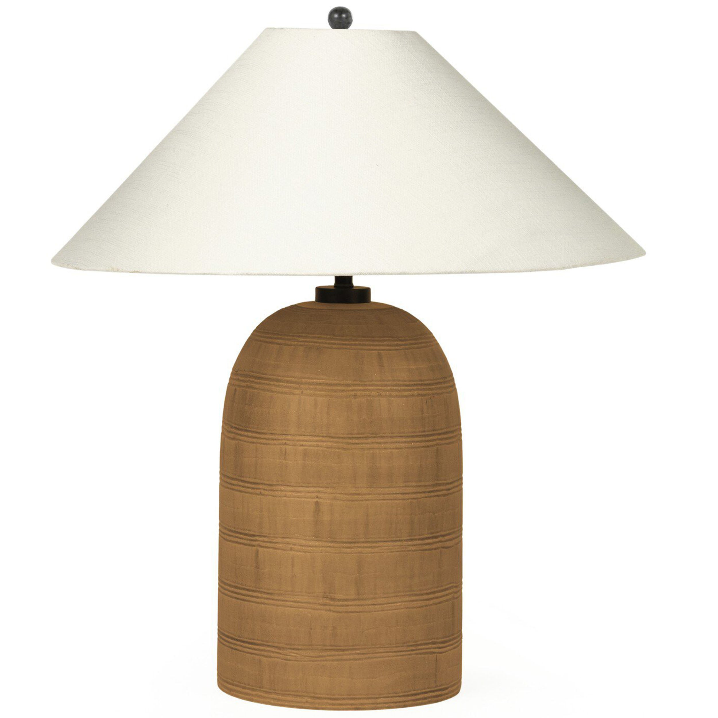 Brynner Table Lamp, Etched Amber Glass