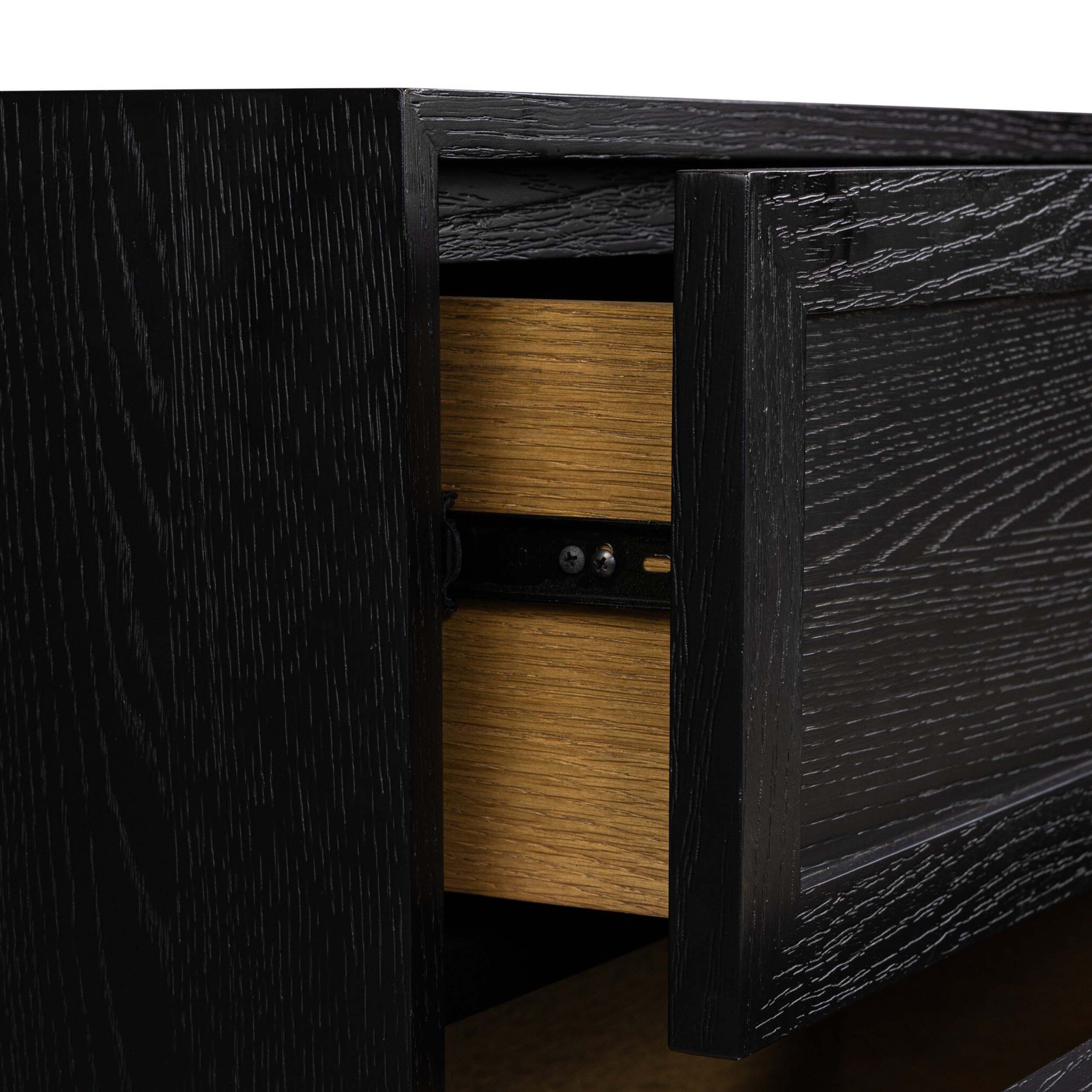 Millie 9 Drawer Dresser, Drifted Matte Black Veneer