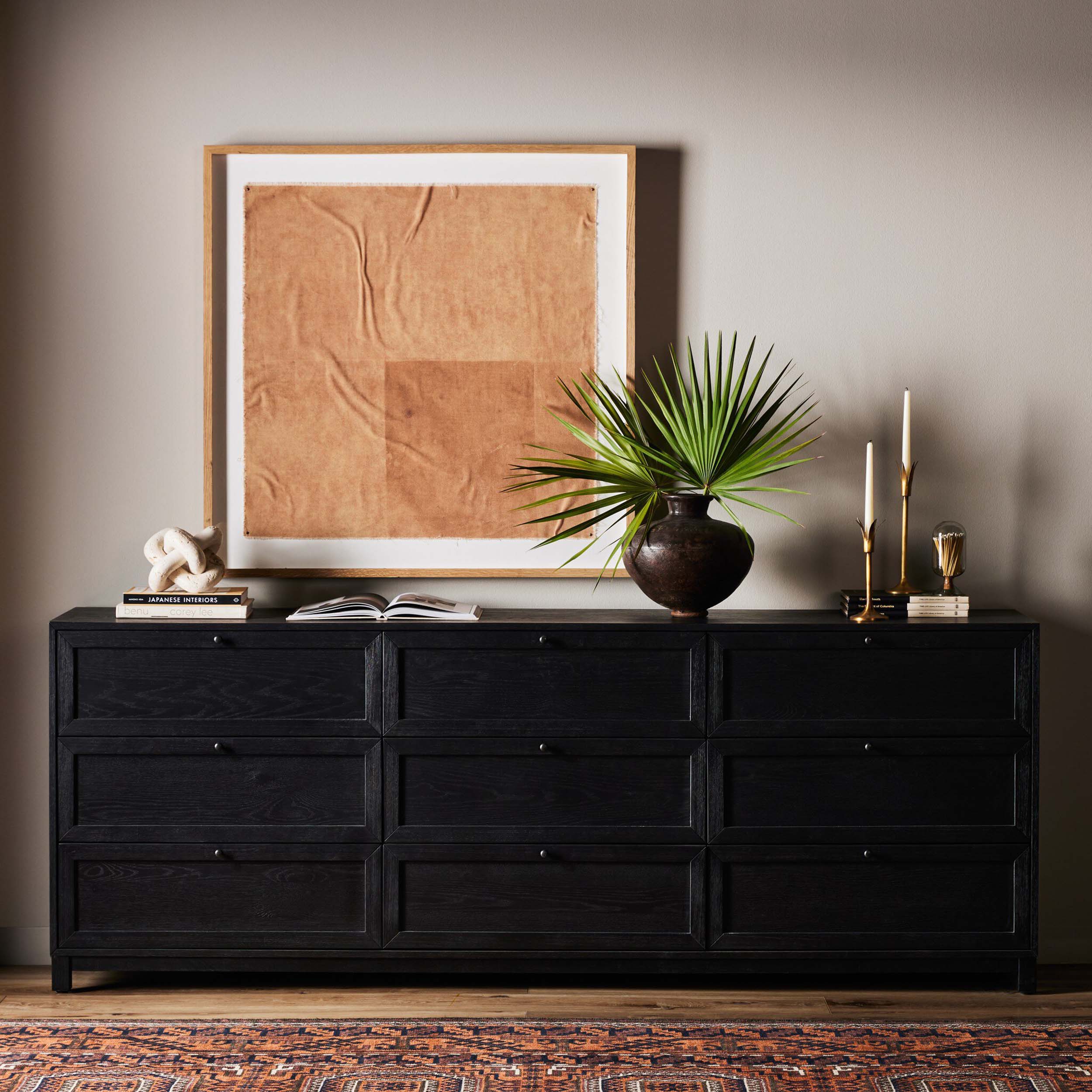 Millie 9 Drawer Dresser, Drifted Matte Black Veneer