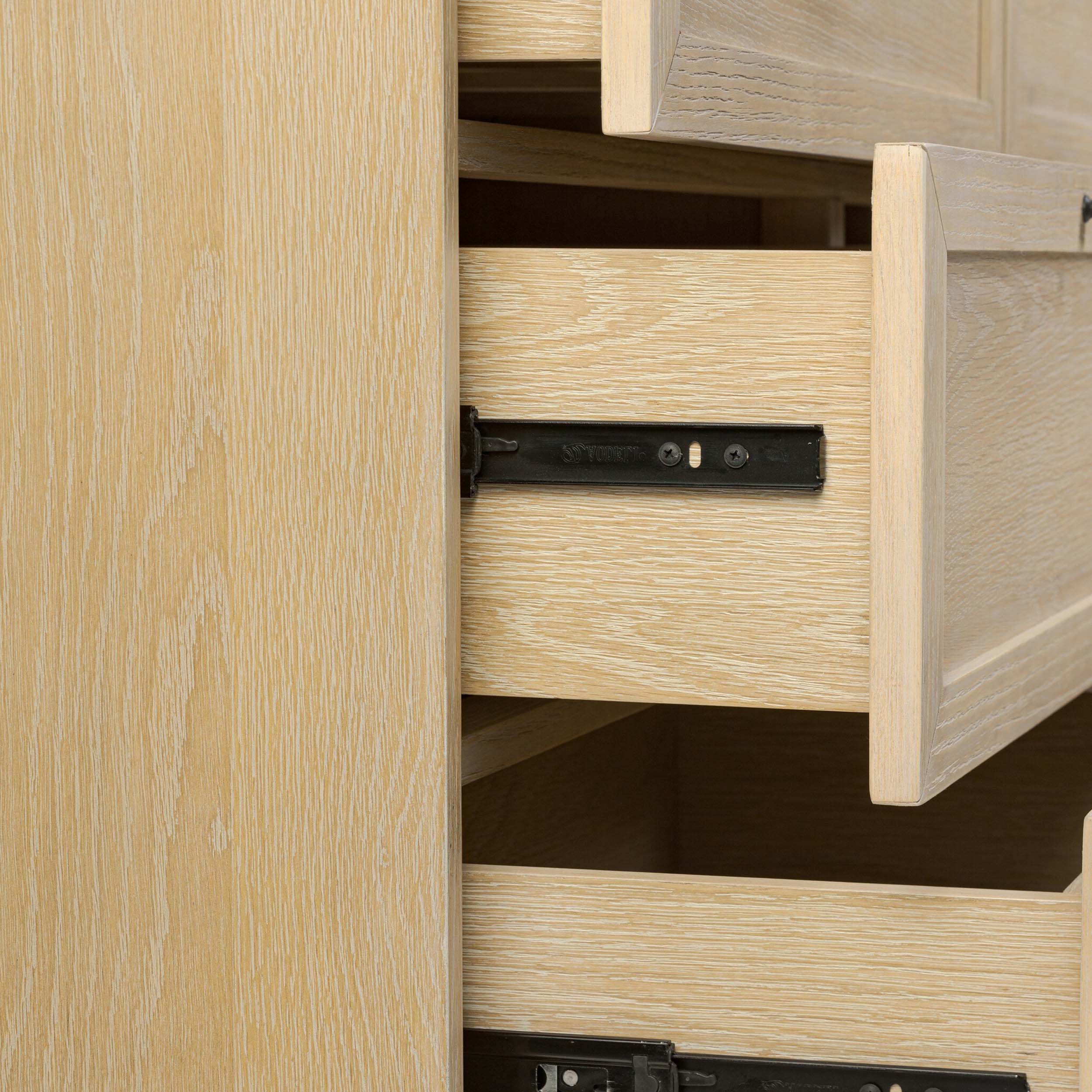 Millie 9 Drawer Dresser, Bleached Oak Veneer