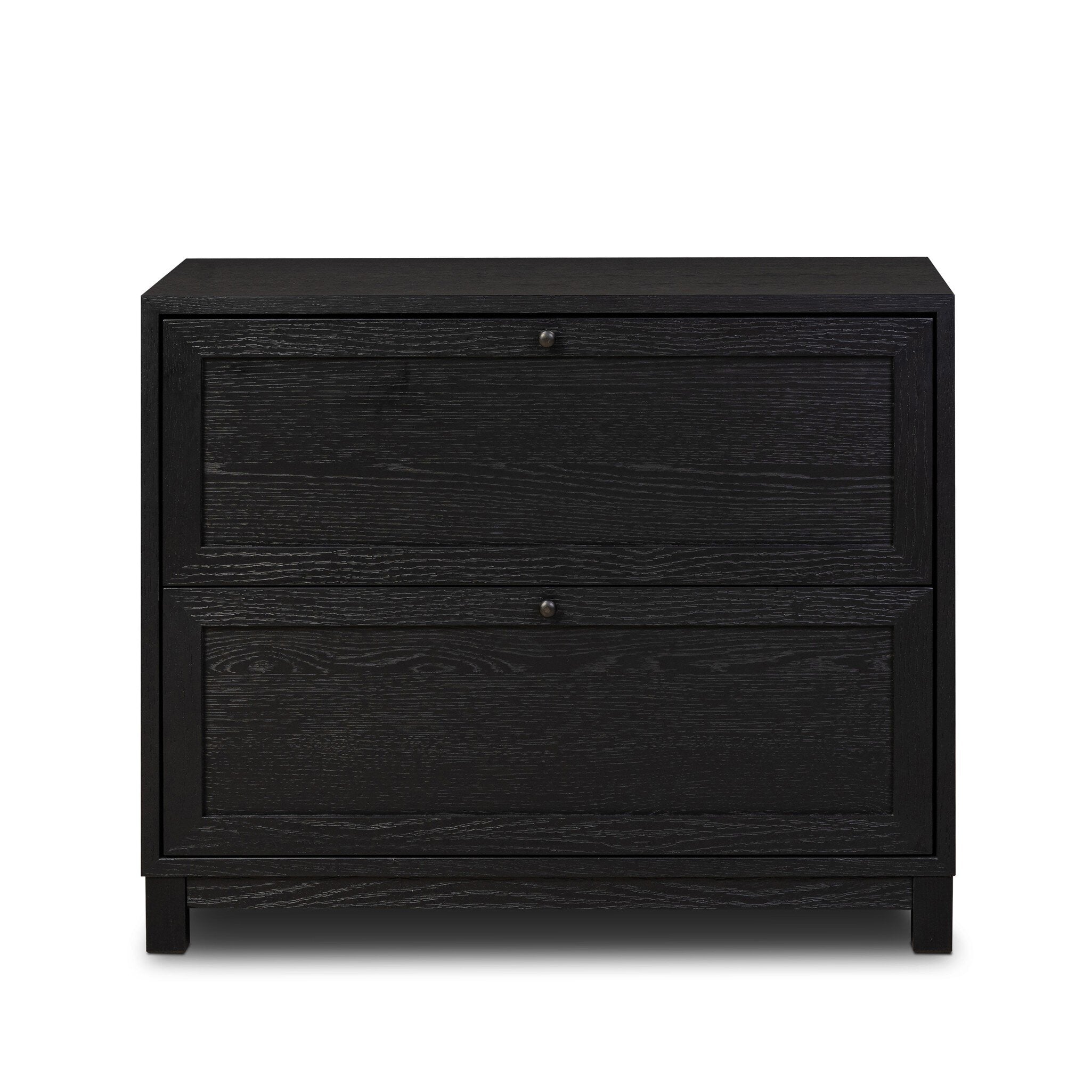 Millie Nightstand, Drifted Matte Black Veneer