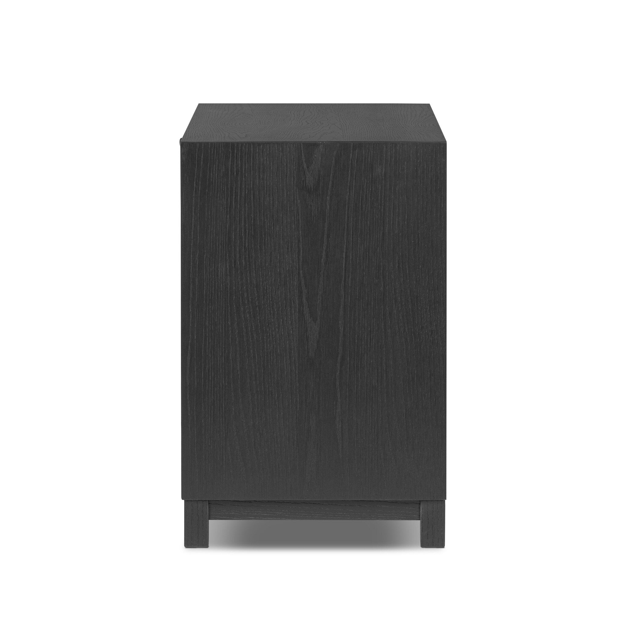 Millie Nightstand, Drifted Matte Black Veneer