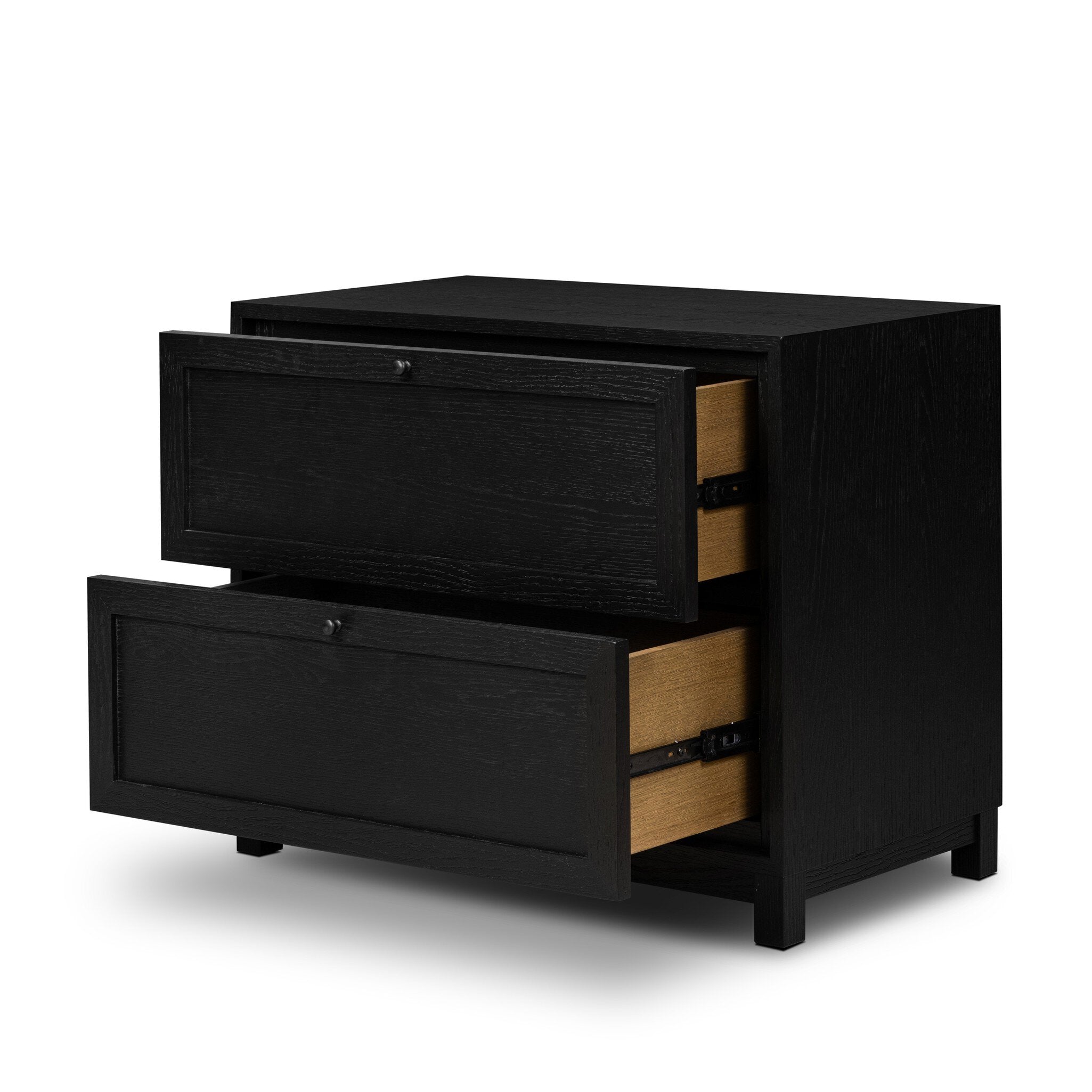 Millie Nightstand, Drifted Matte Black Veneer