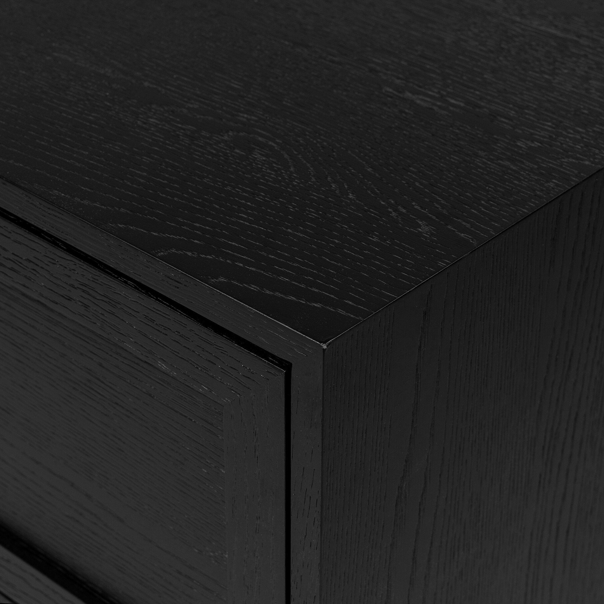 Millie Nightstand, Drifted Matte Black Veneer