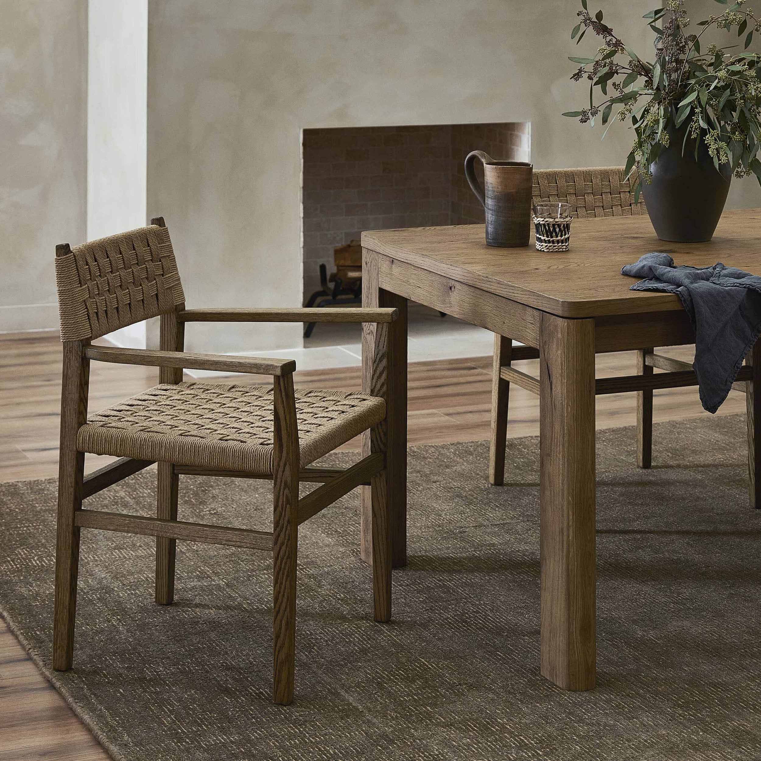 Hamlin Dining Armchair, Double Twisted Paper Cord