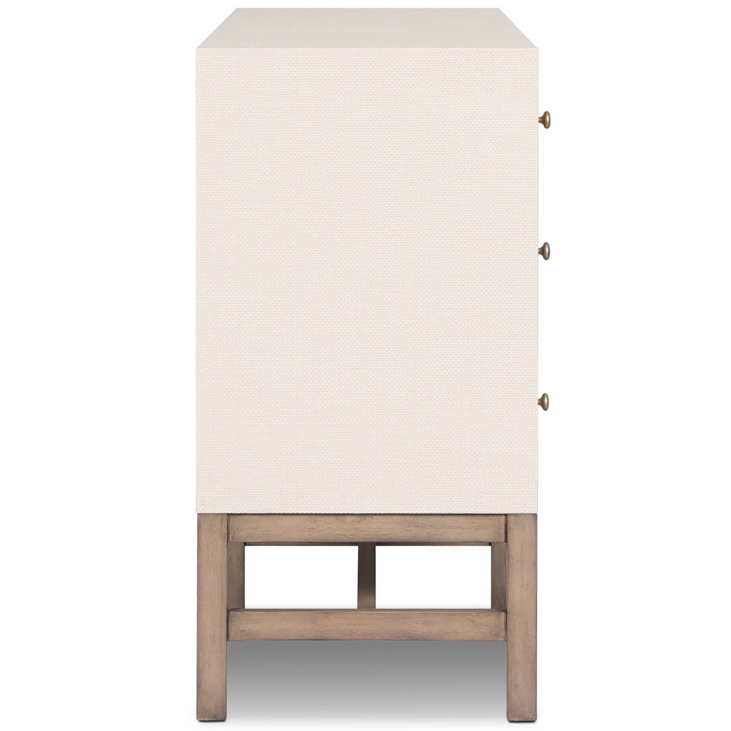 Fiona 6 Drawer Dresser, Ivory Painted Raffia