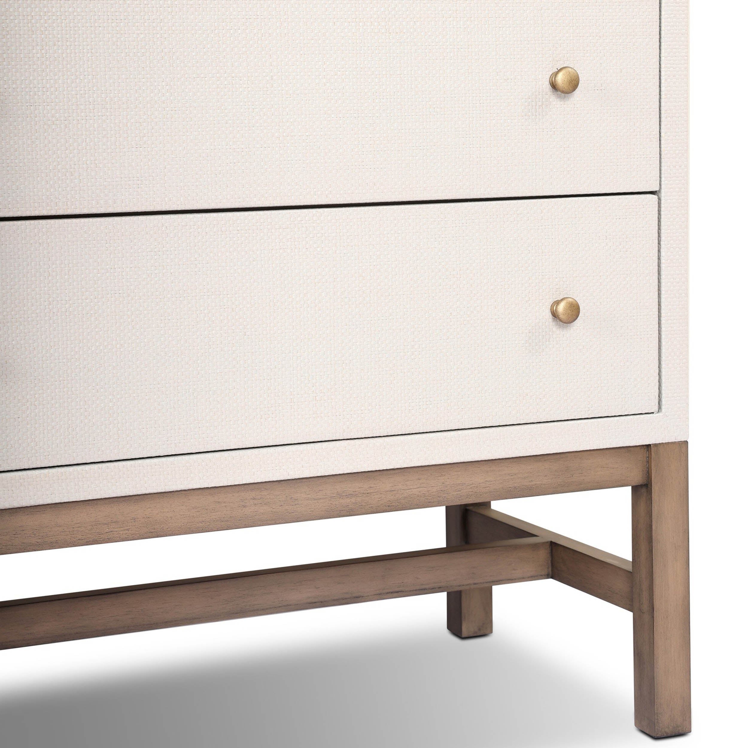 Fiona 6 Drawer Dresser, Ivory Painted Raffia