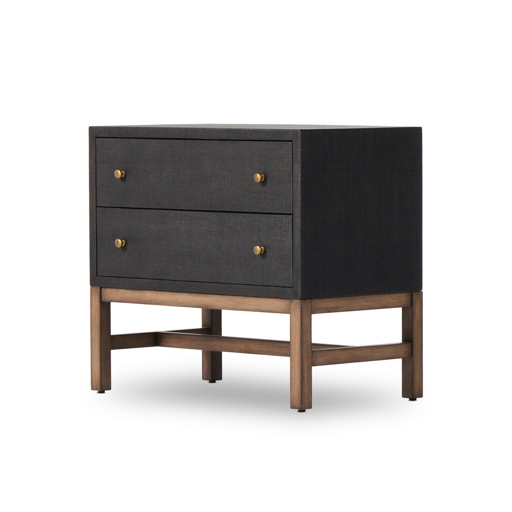 Fiona Nightstand, Black Raffia