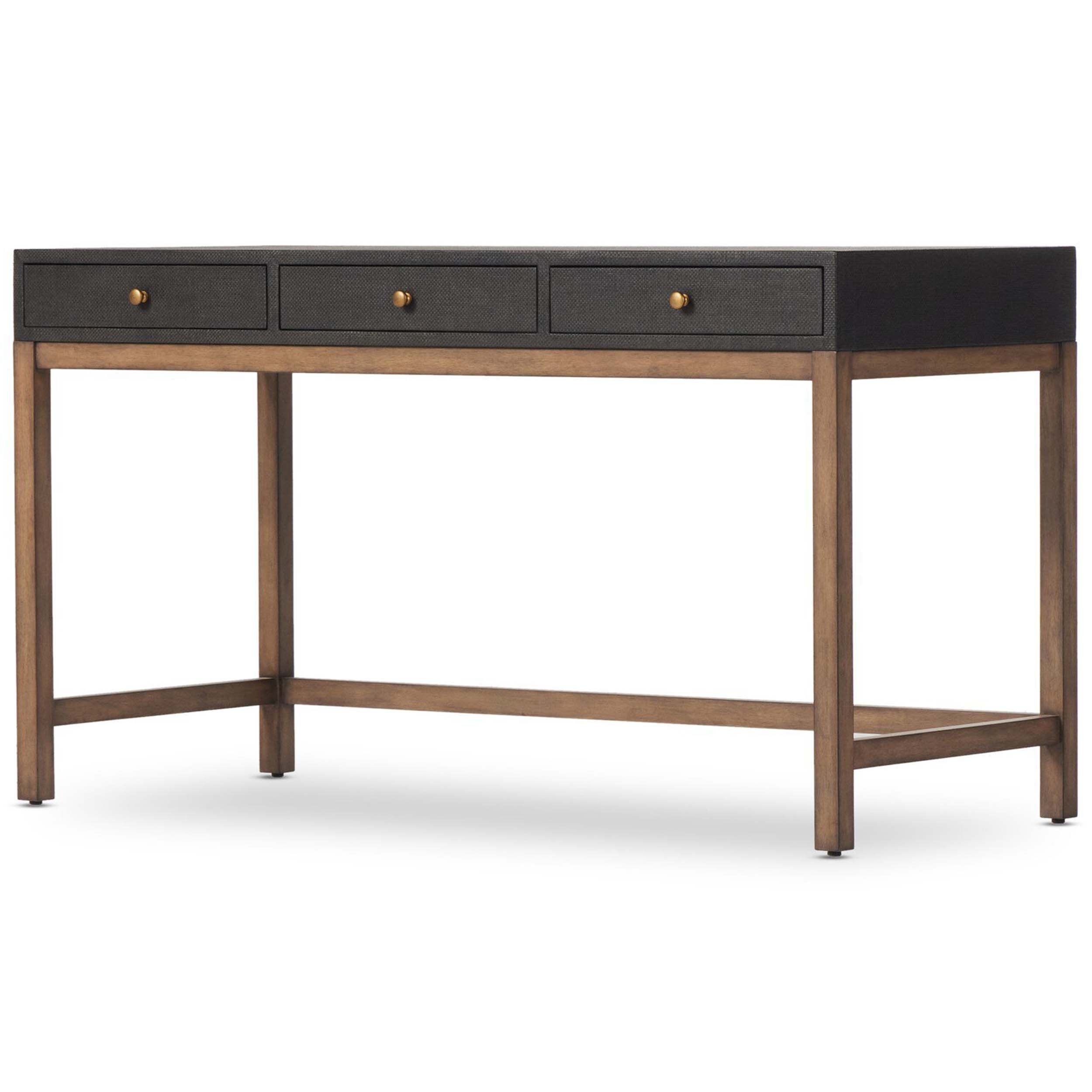Fiona Desk, Black Raffia