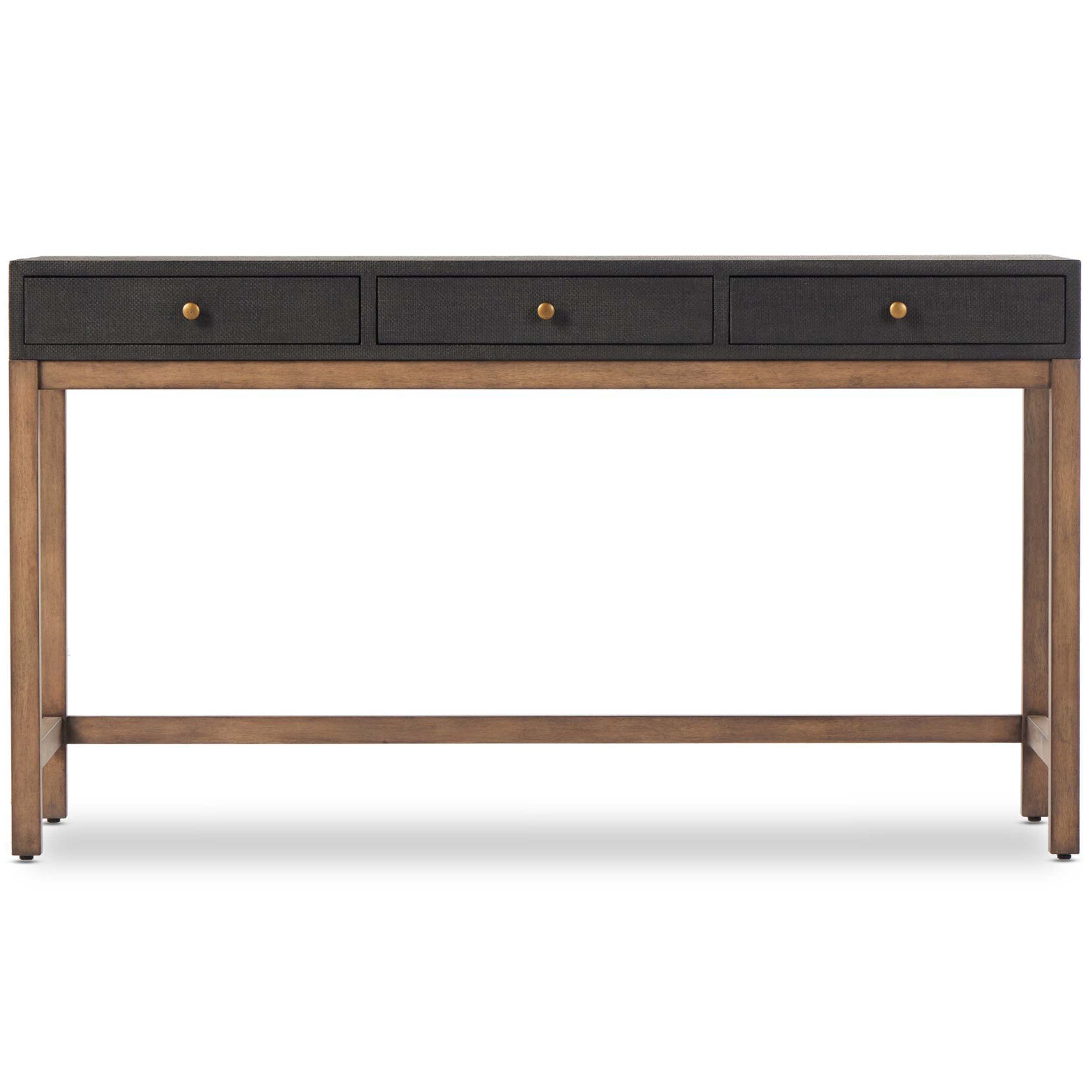 Fiona Desk, Black Raffia