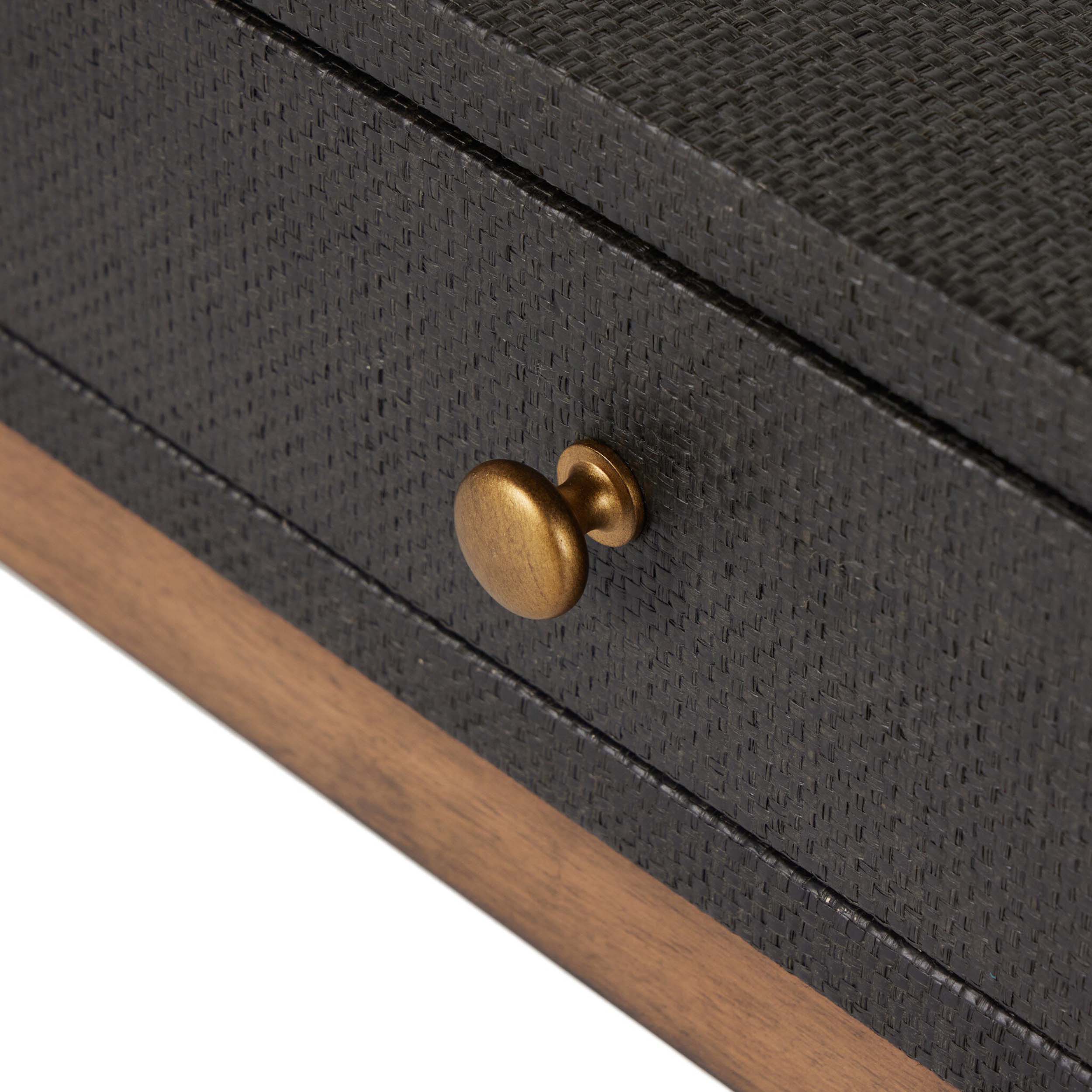 Fiona Desk, Black Raffia