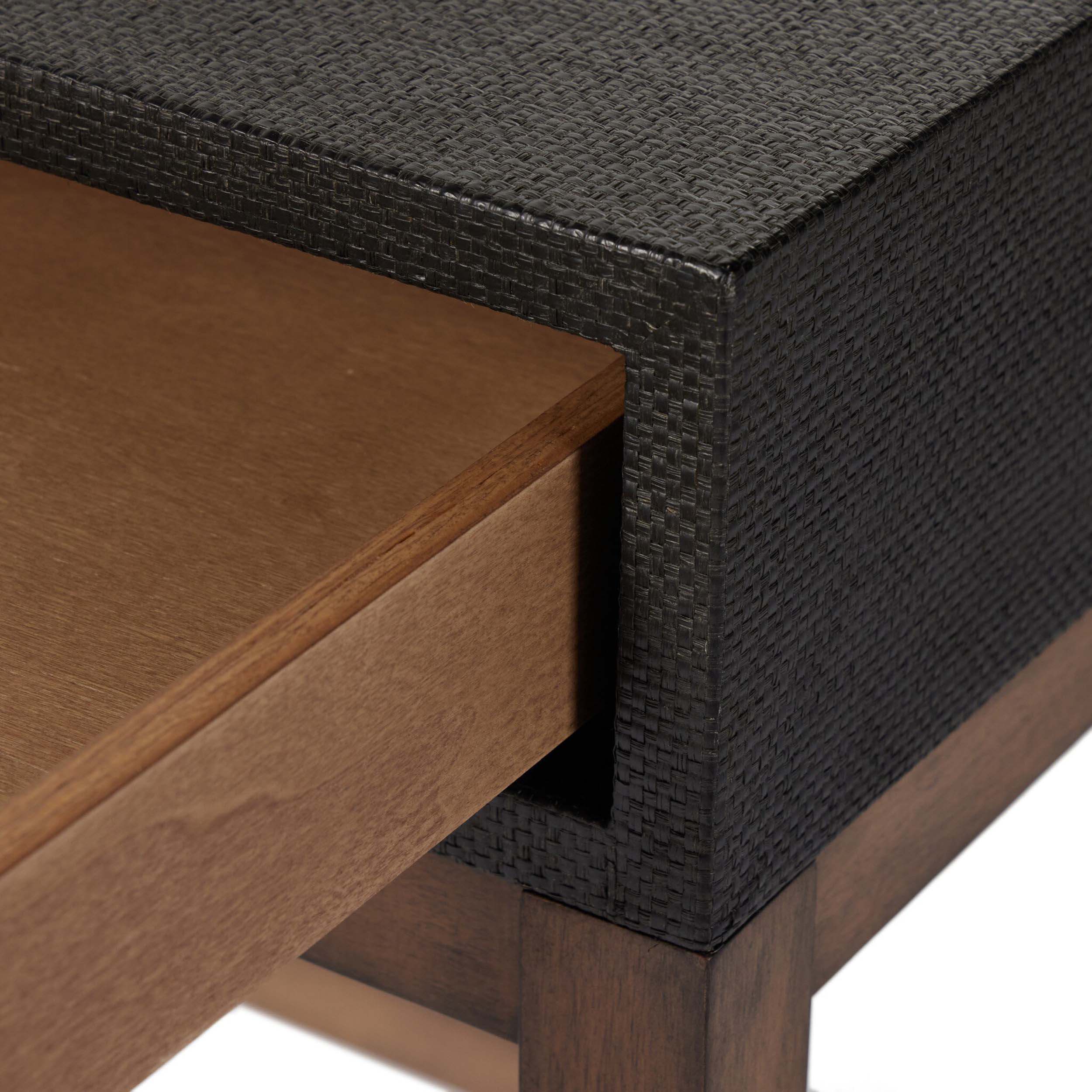 Fiona Desk, Black Raffia