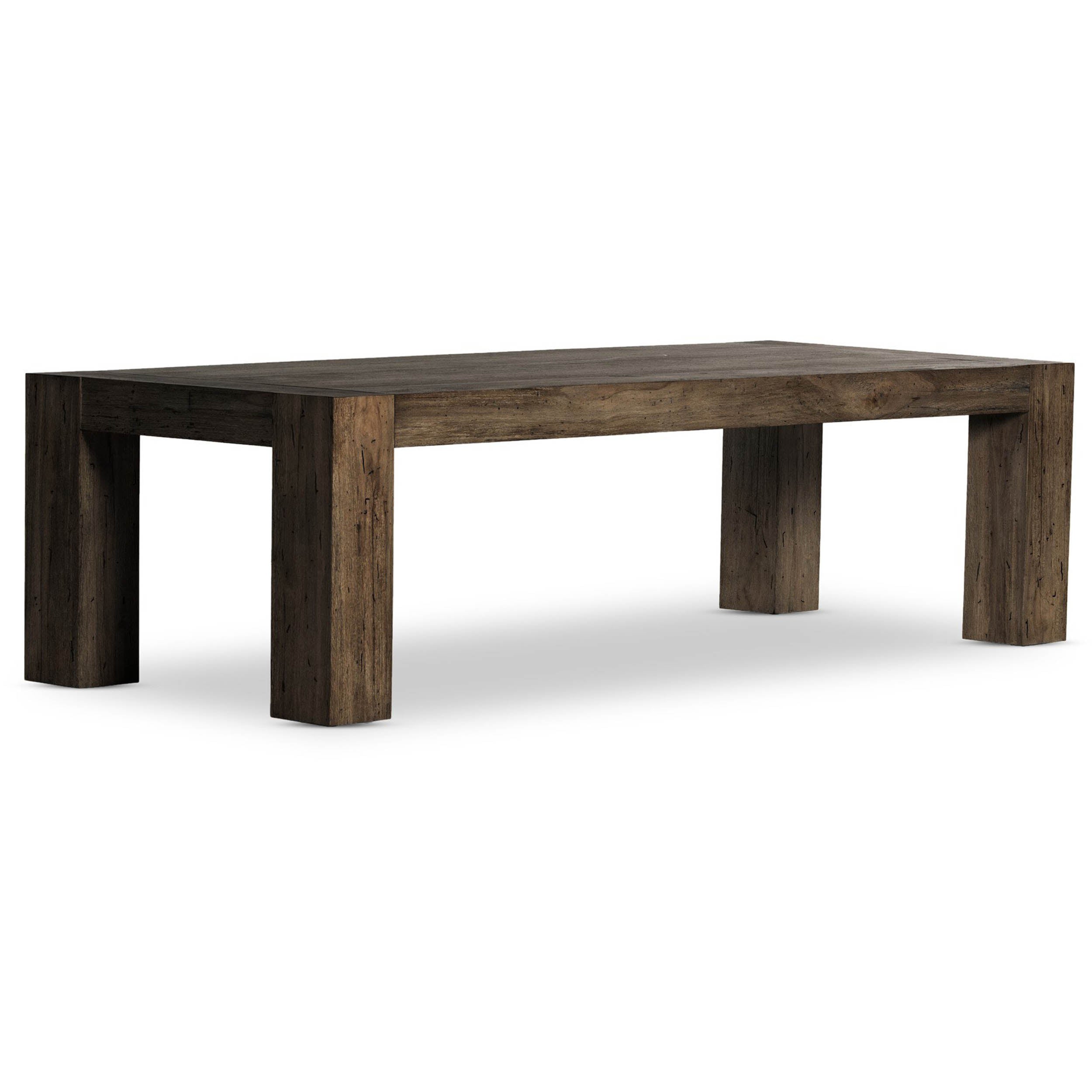 Abaso Dining Table, Ebony Rustic Wormwood Oak