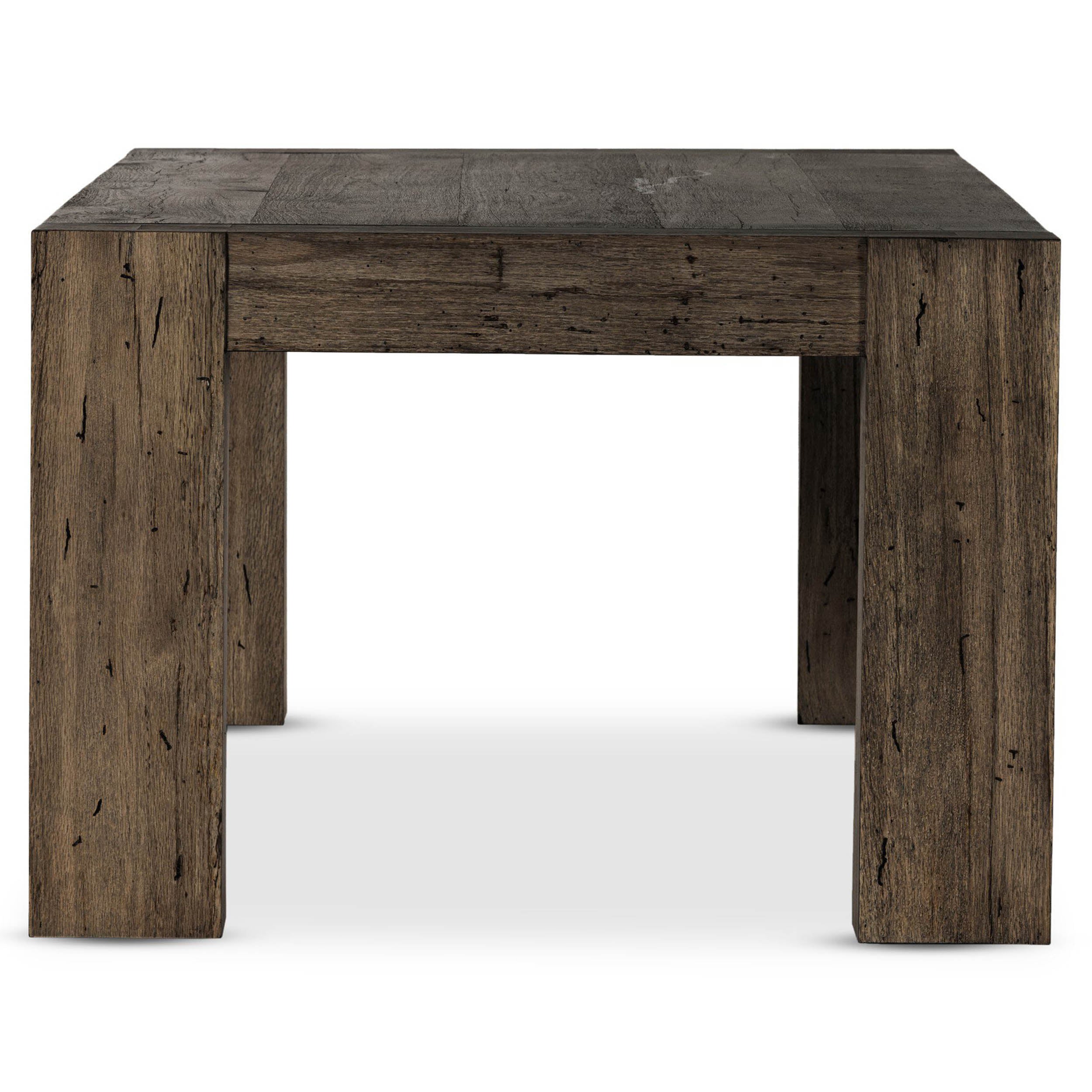 Abaso Dining Table, Ebony Rustic Wormwood Oak