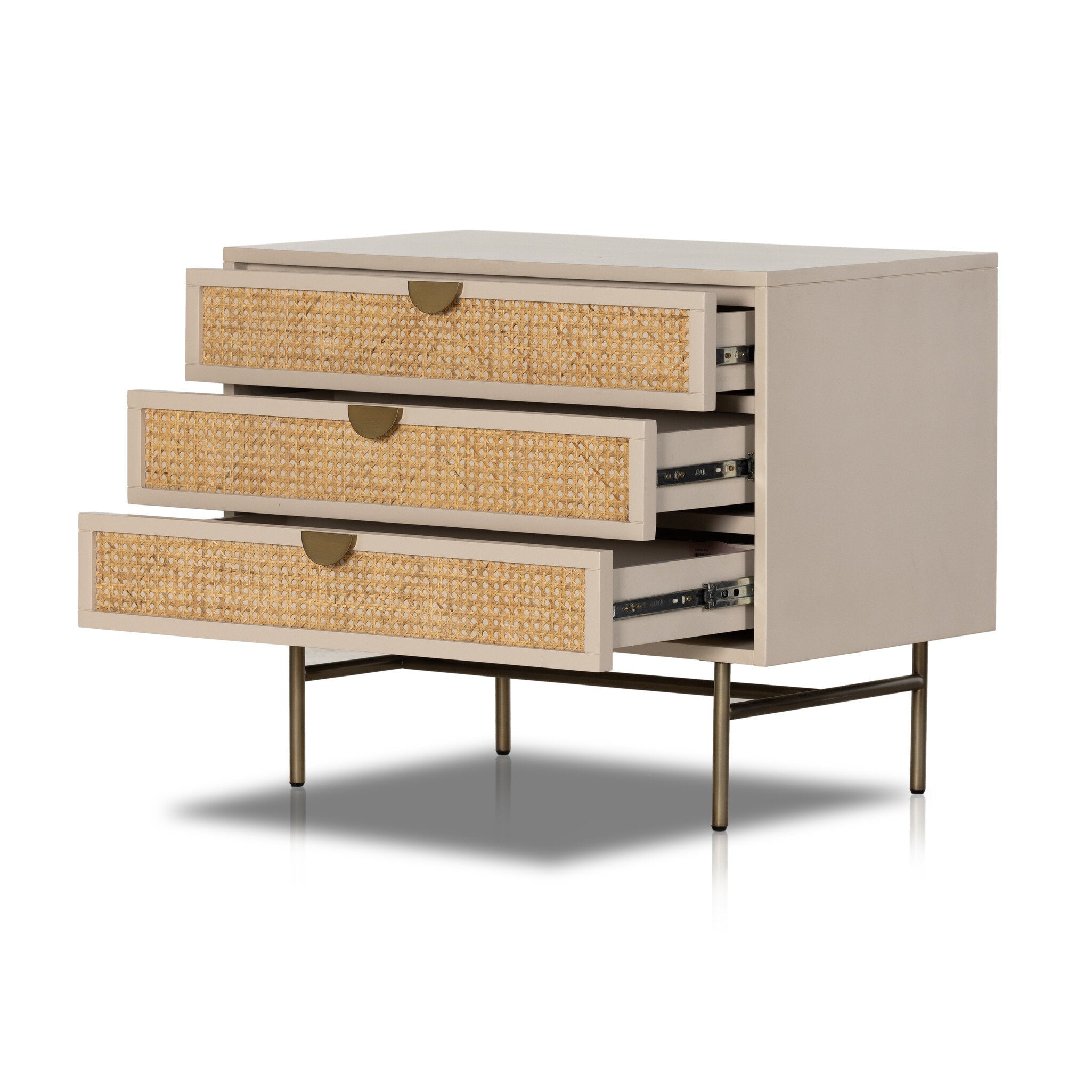 Luella Large Nightstand, Matte Alabaster