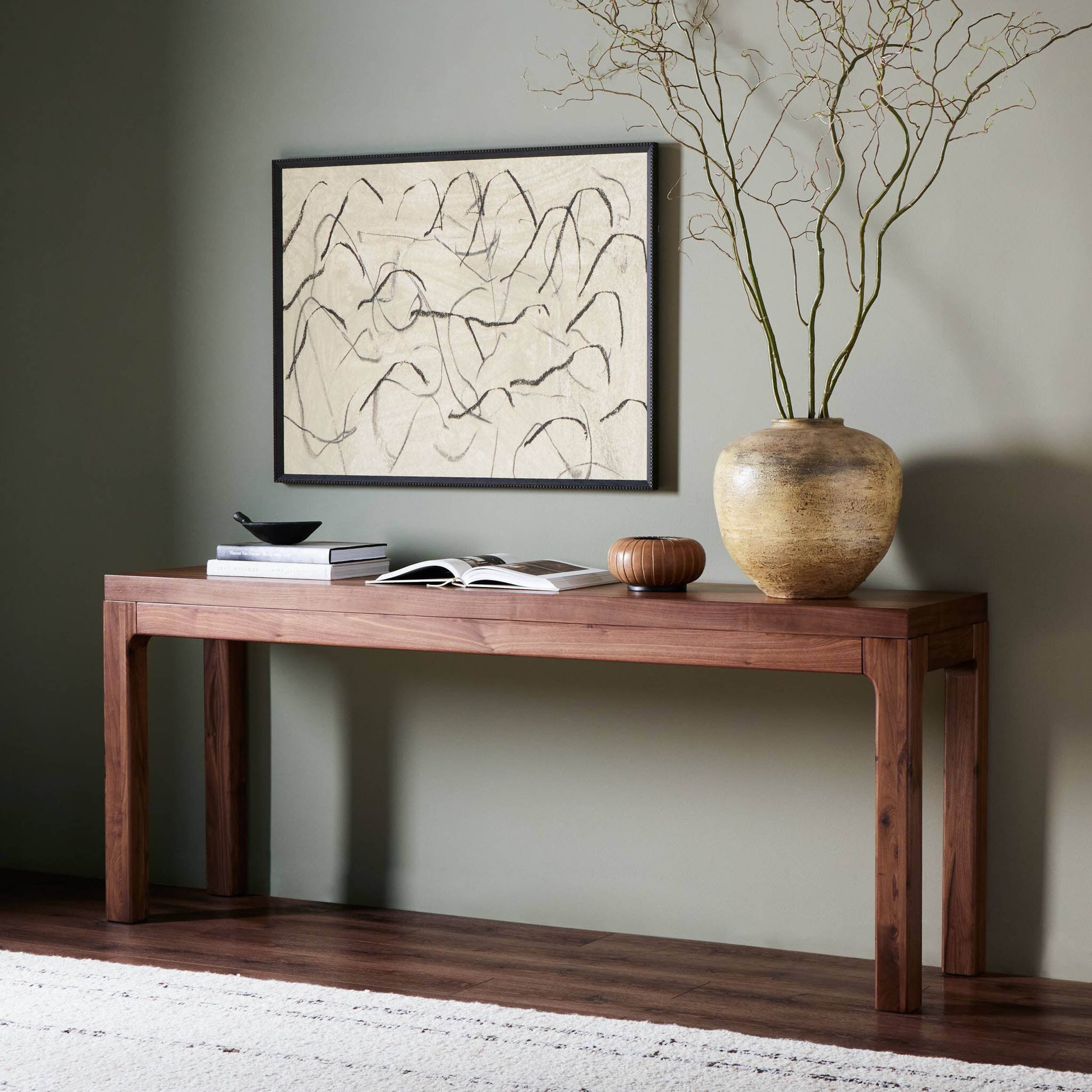 Arturo Console Table, Natural Walnut Veneer