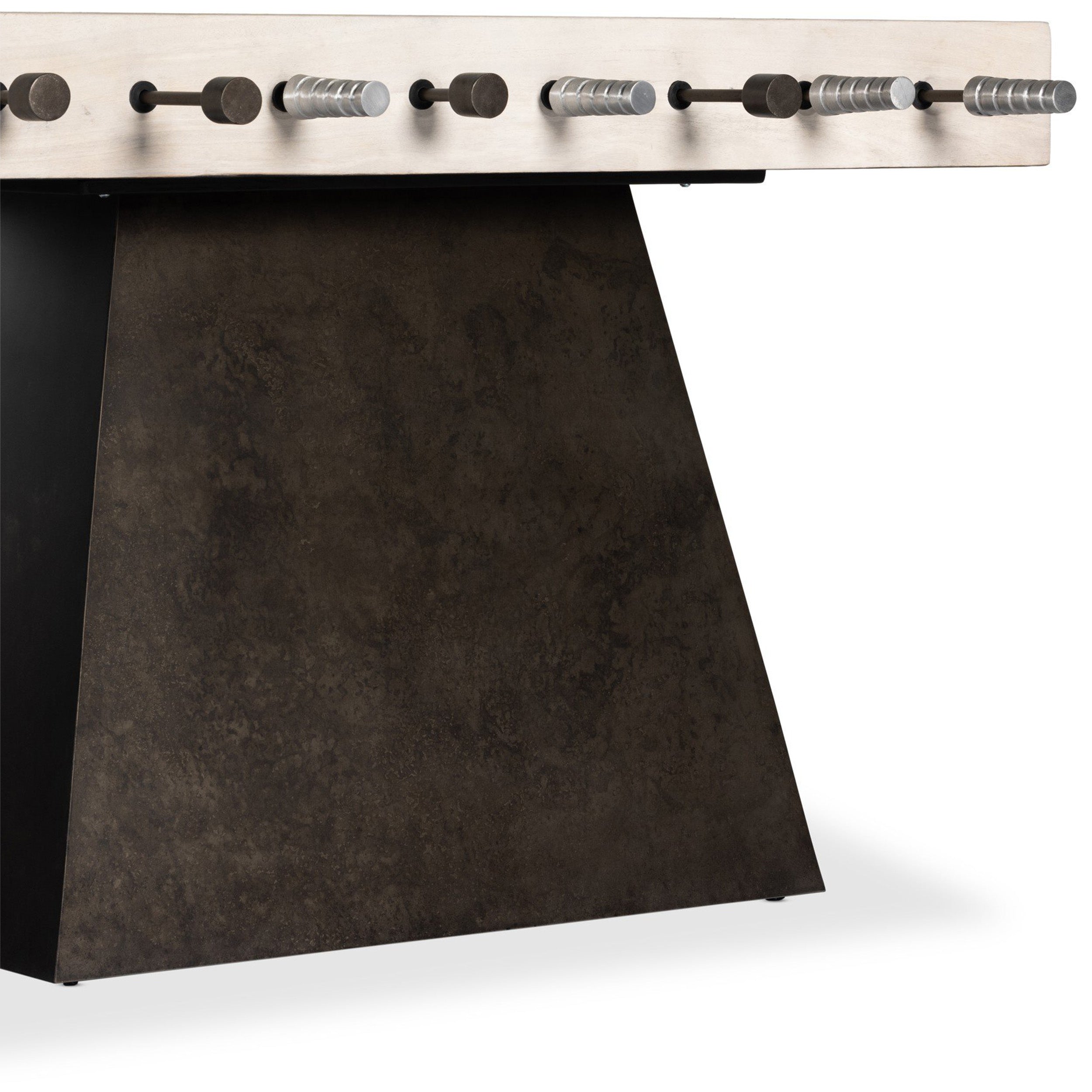 Foosball Table, Aged Grey Steel, Bleached Guanacaste