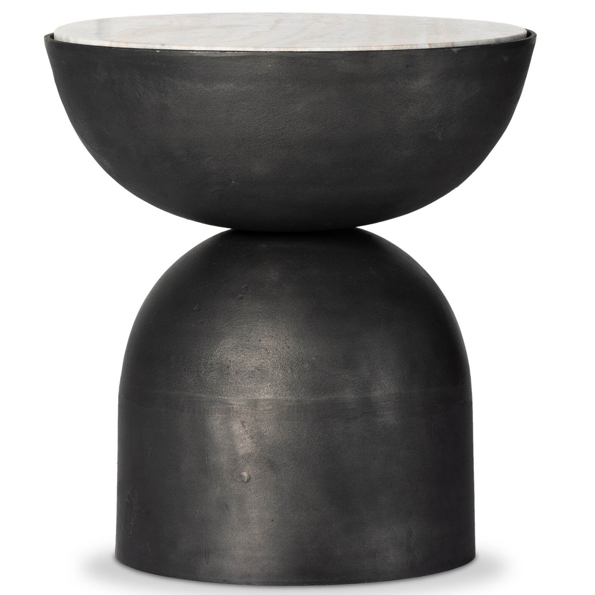 Corbett End Table, Creamy Taupe Marble