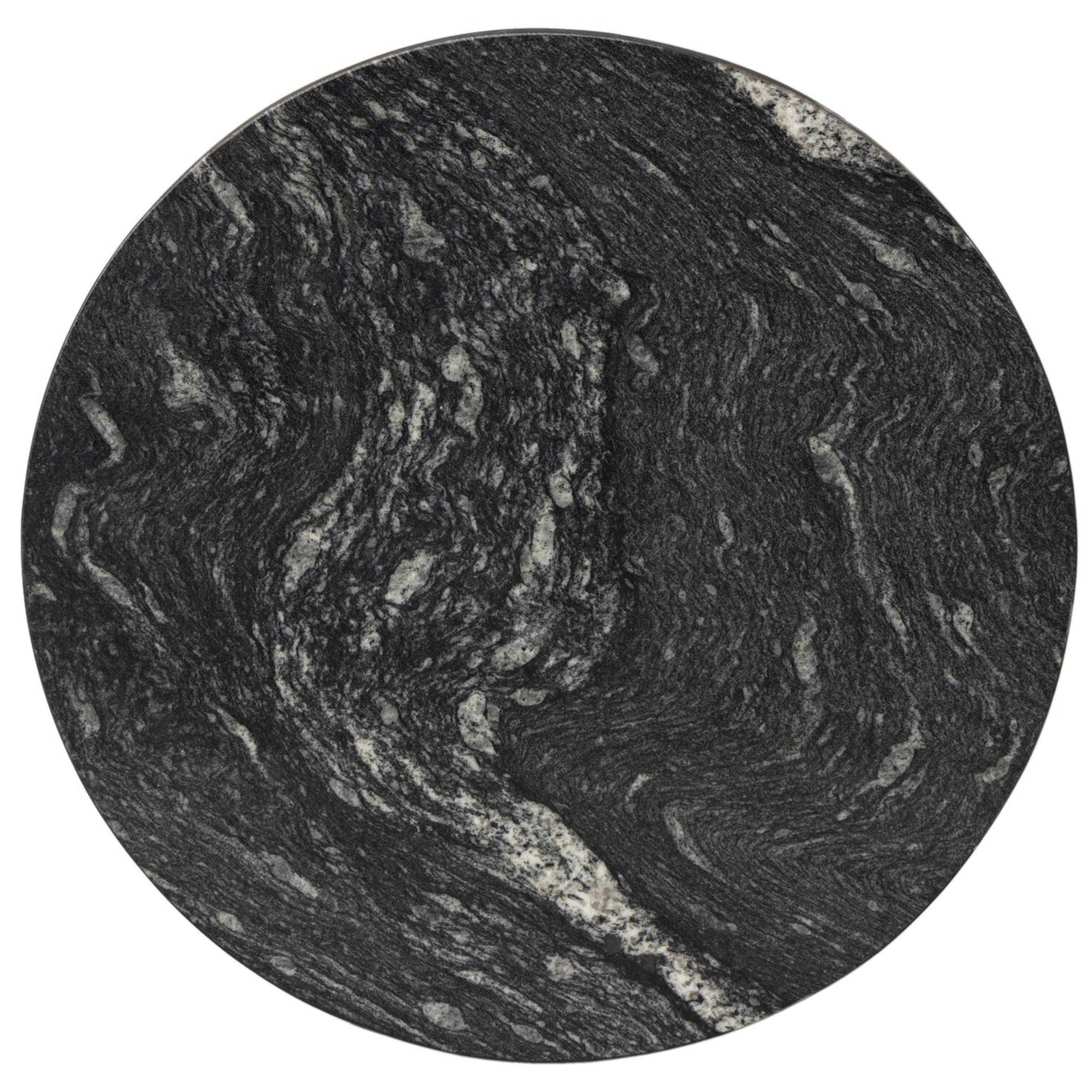 Corbett End Table, Polished Black Marble
