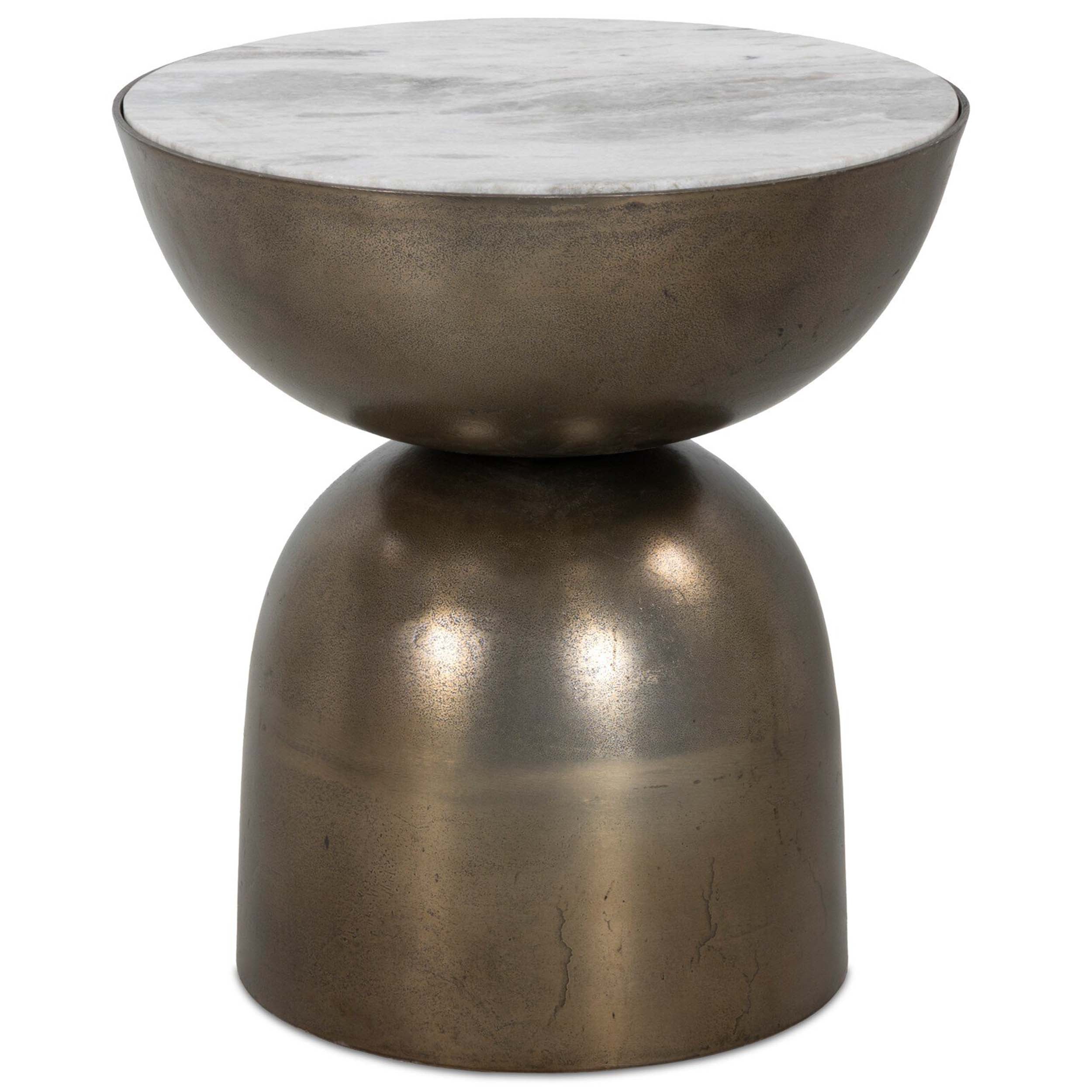Corbett End Table, Creamy Taupe Marble